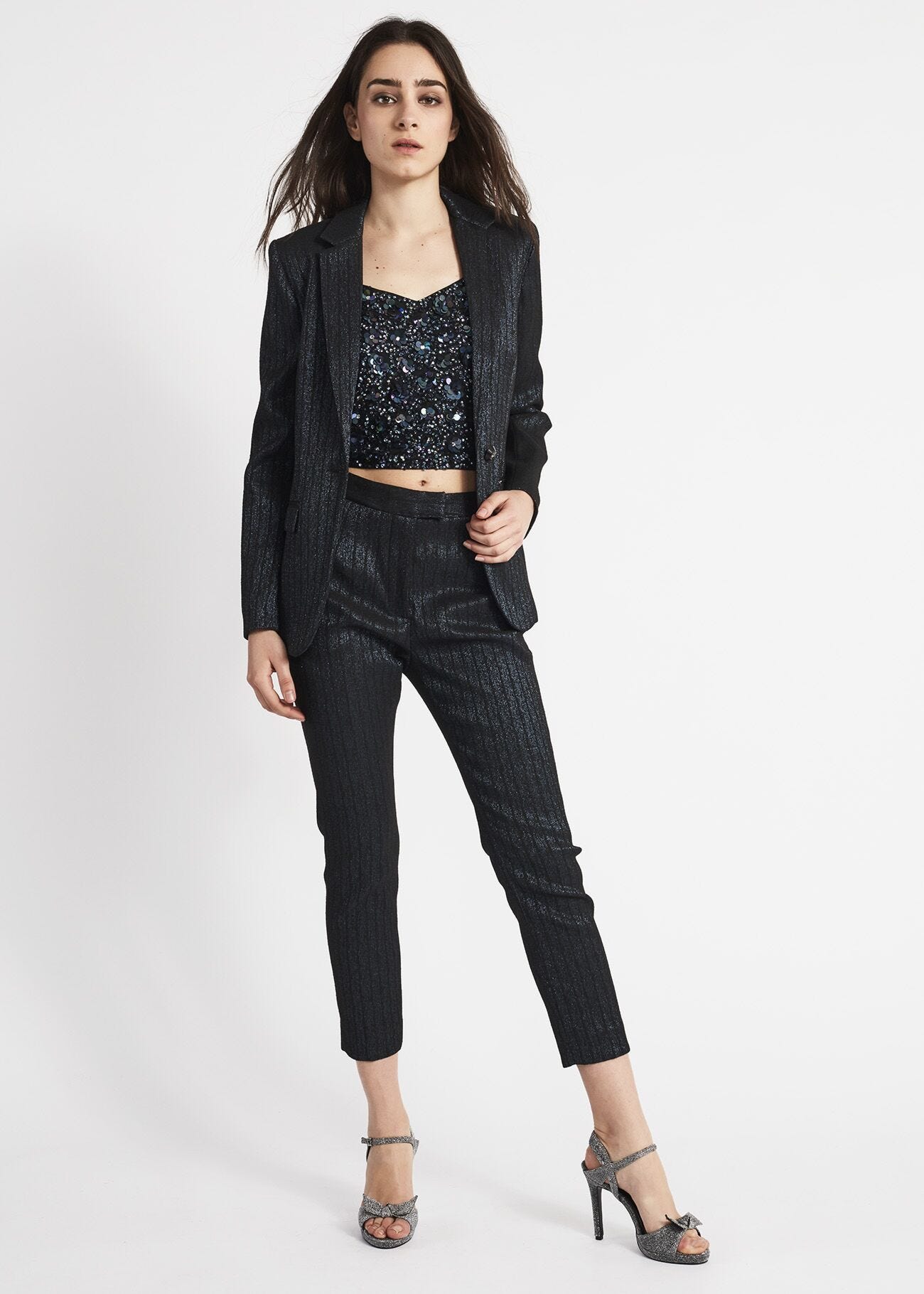 Giacca in jacquard lurex