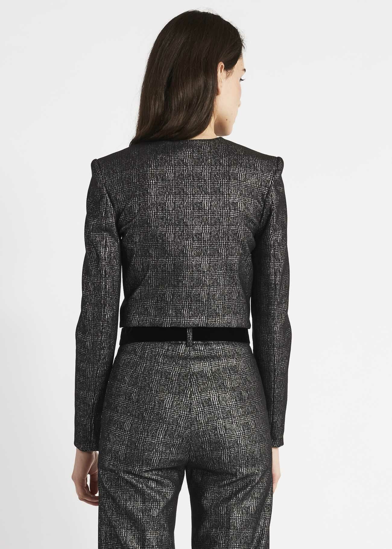 Slim fit jacket in lurex jacquard