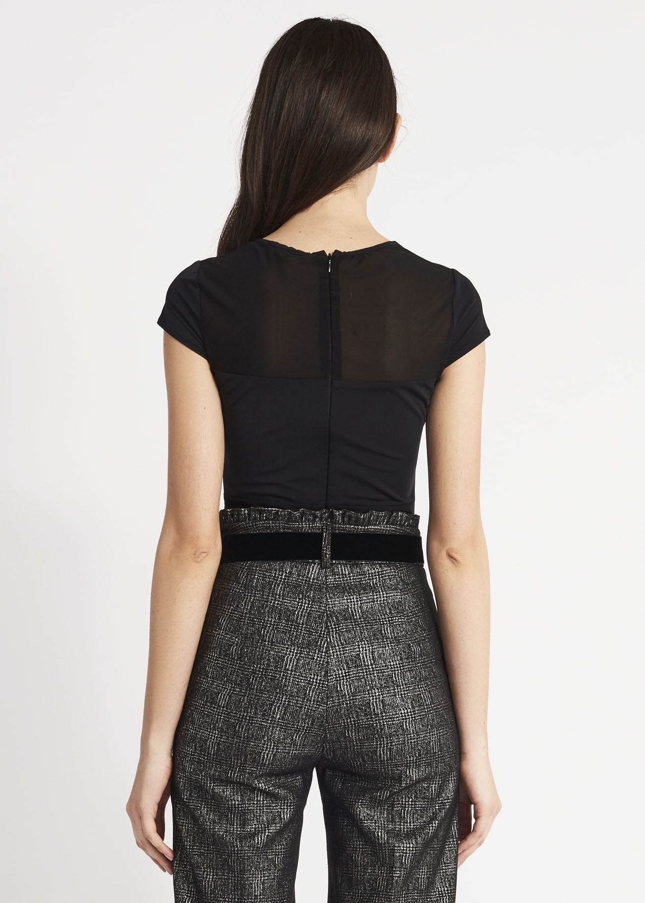 Bodysuit with transparent inserts