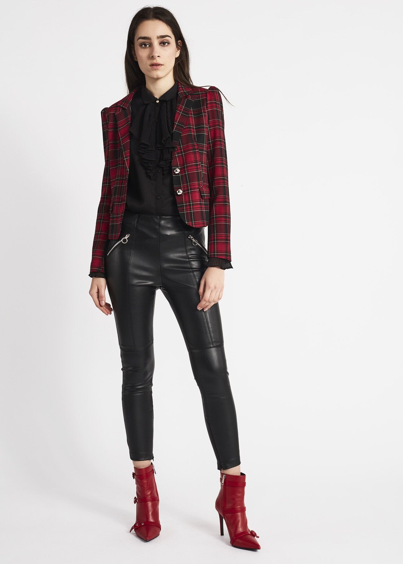 Pleated bib front shirt