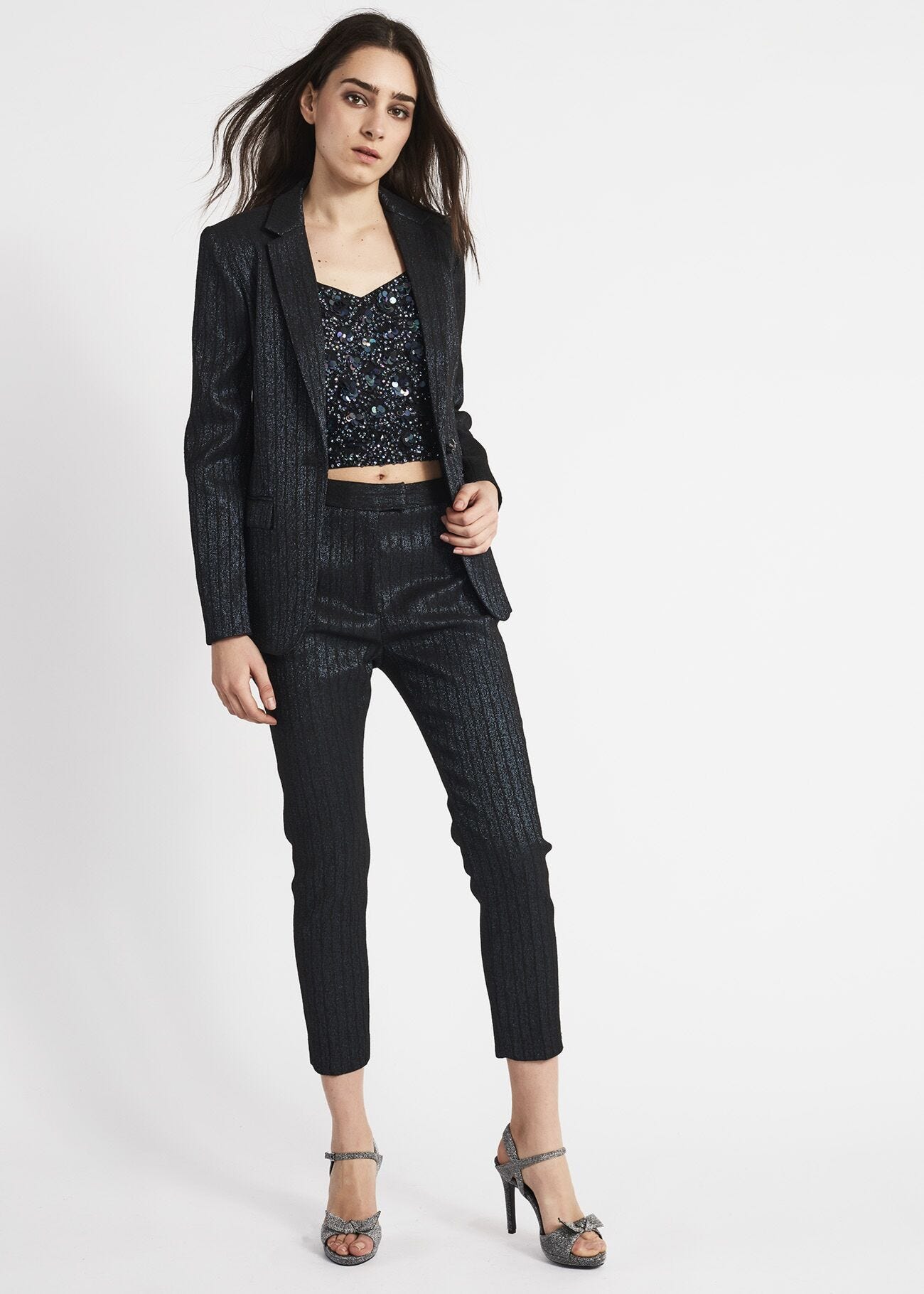 Cropped top with sequins
