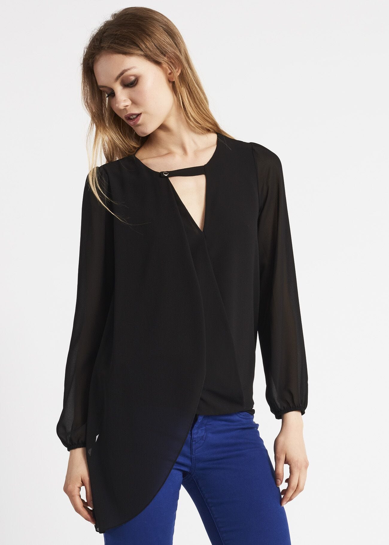 Blouse with asymmetrical design