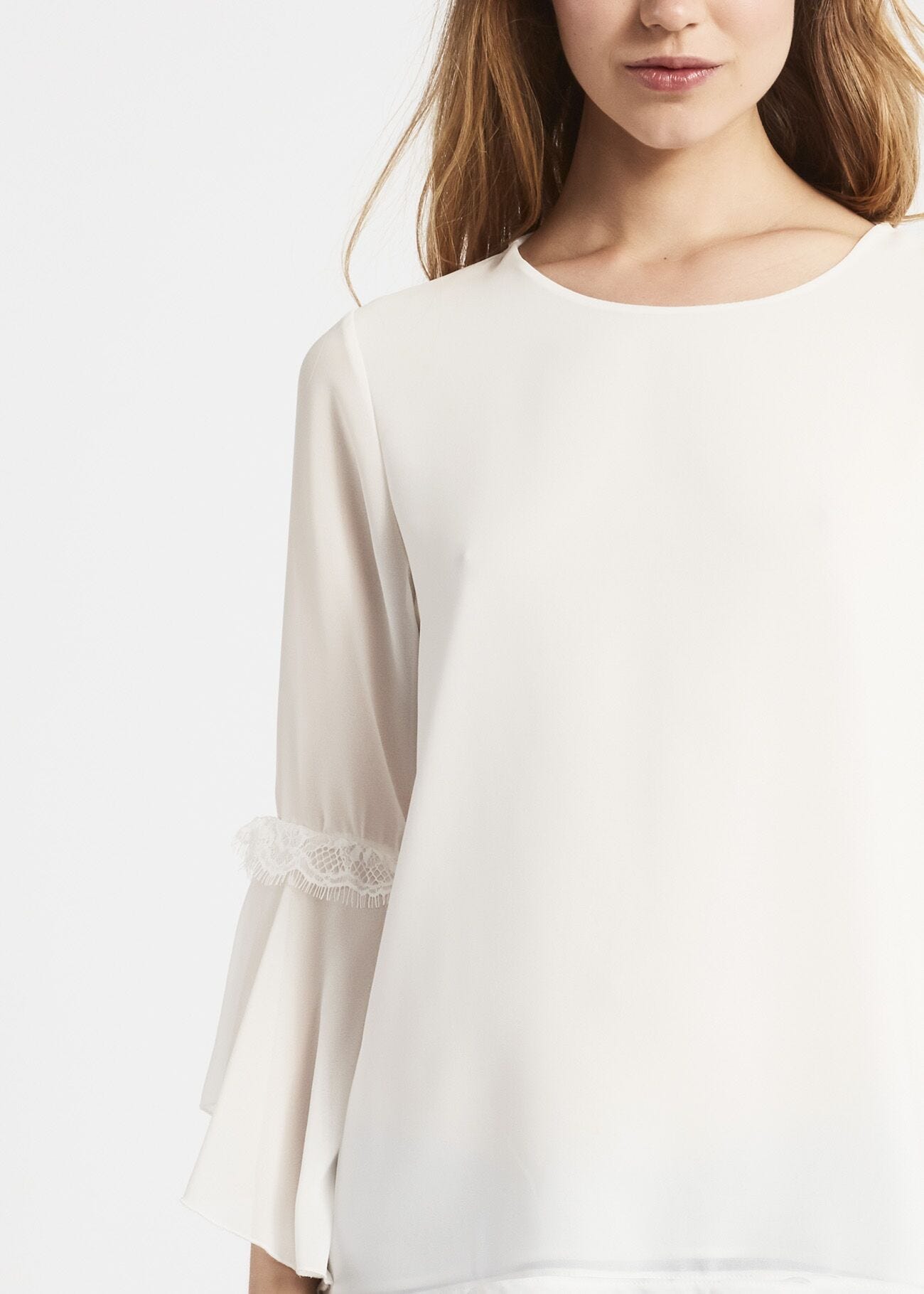 Blouse with bell sleeves