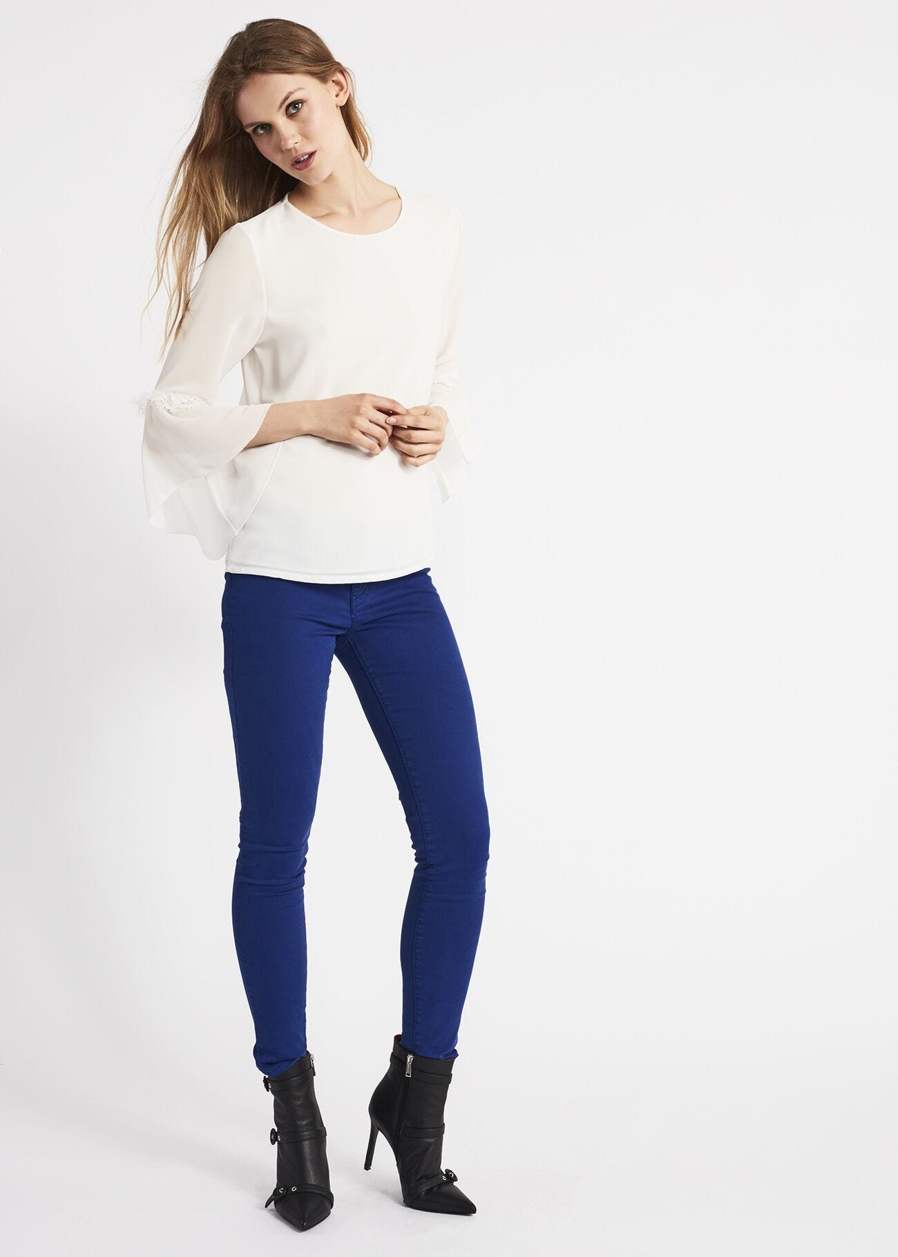 Blouse with bell sleeves