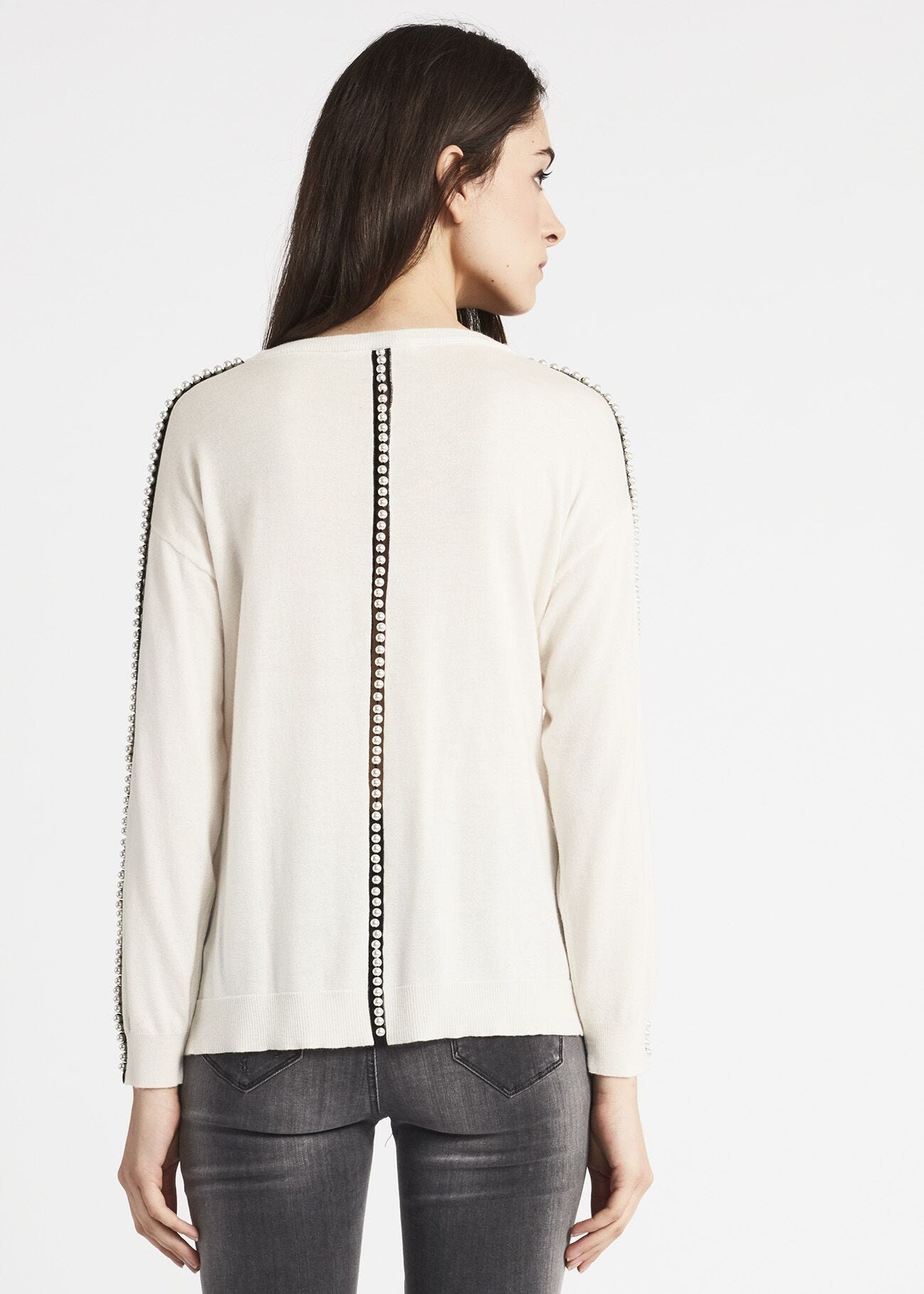 Boxy jumper with boat neck