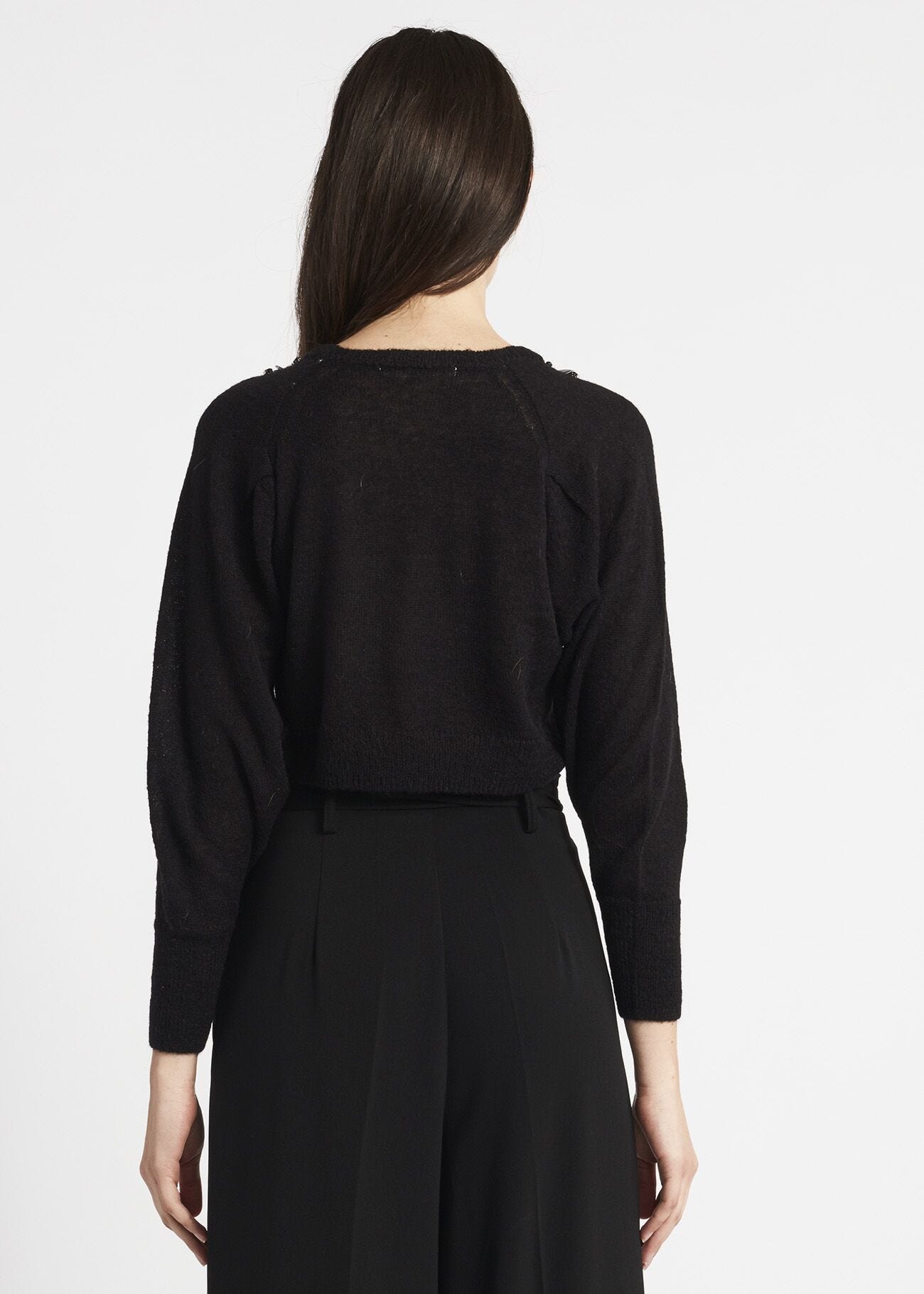 Cropped jumper with sequins