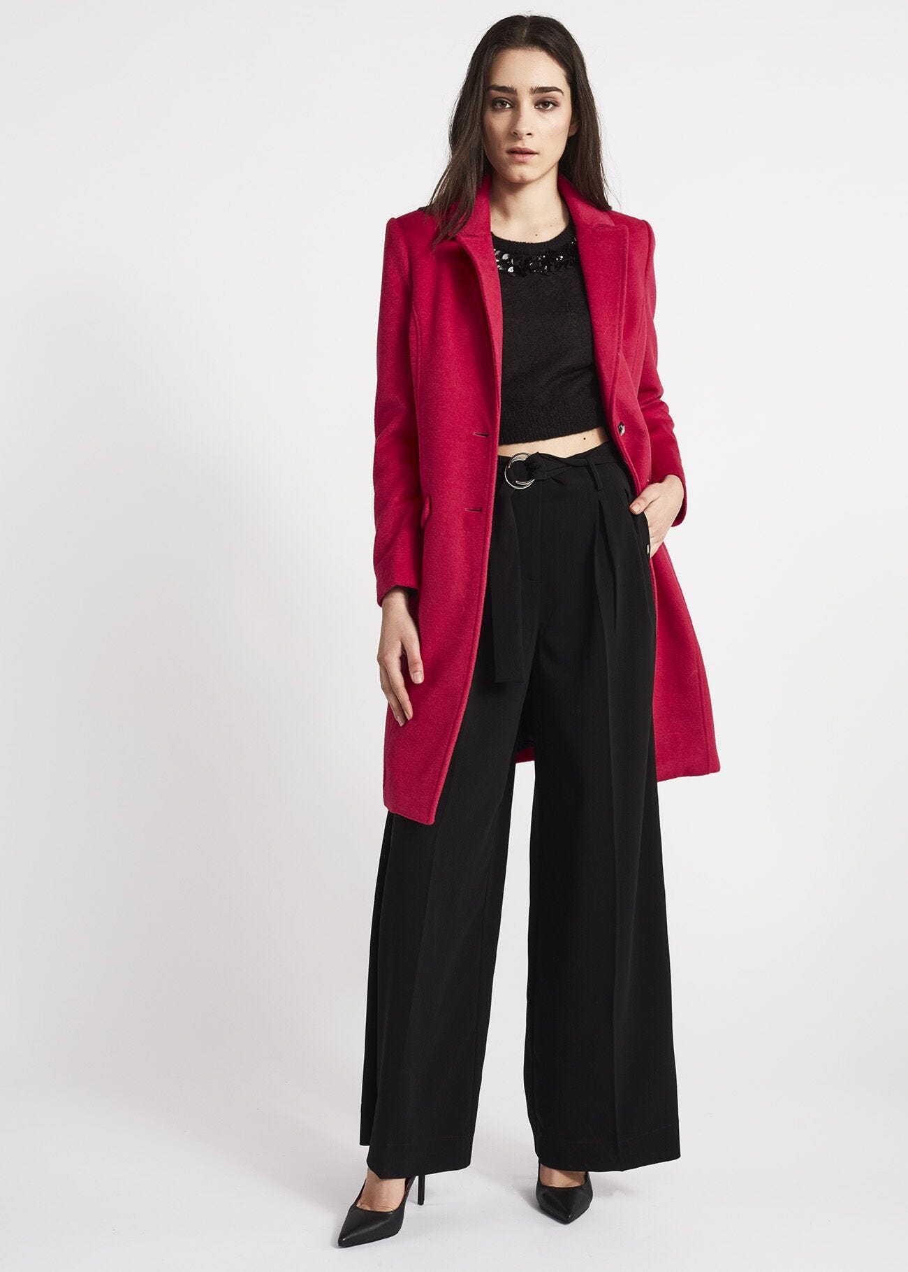 Cropped jumper with sequins