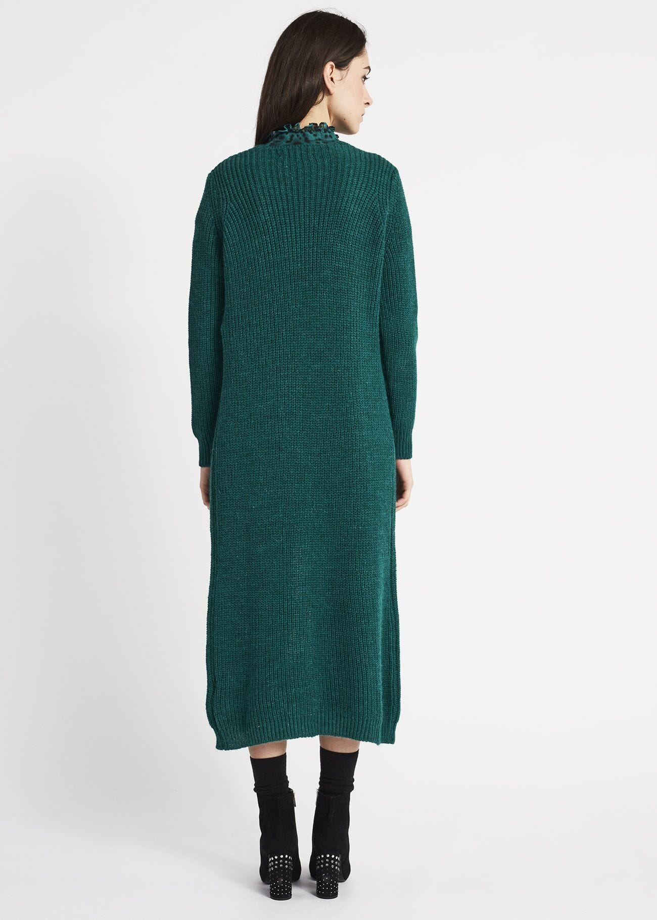 Long wool blend cardigan