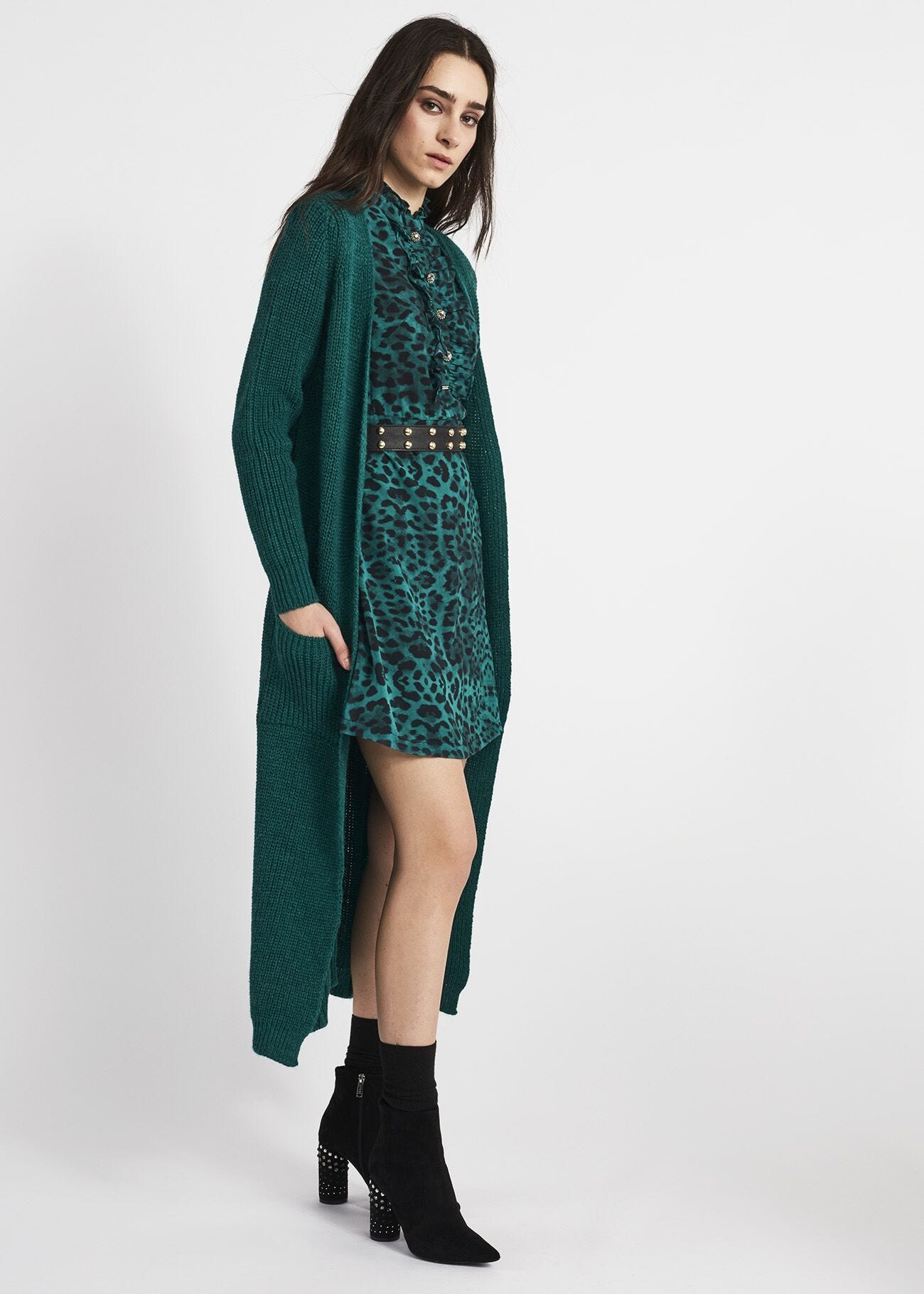 Long wool blend cardigan