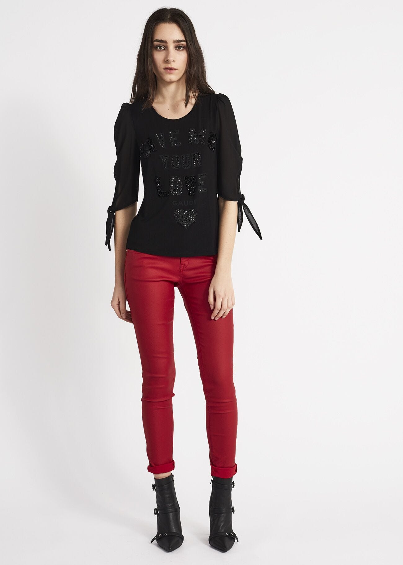 T-shirt with georgette sleeves
