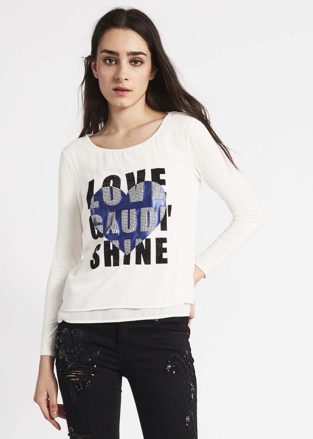 T-shirt con stampa laminata