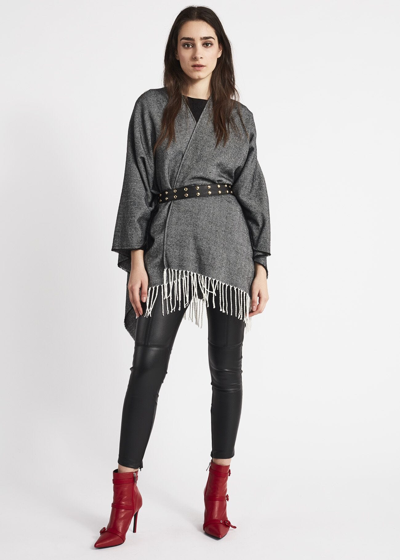 Cape with chevron pattern