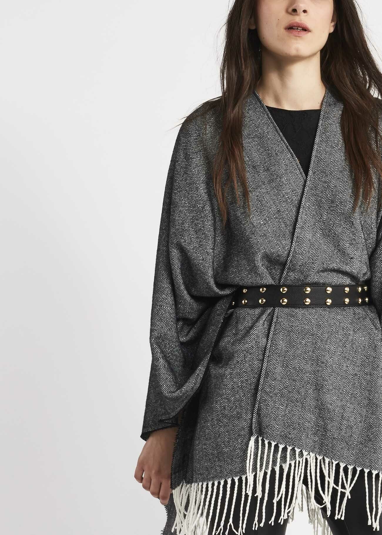 Cape with chevron pattern