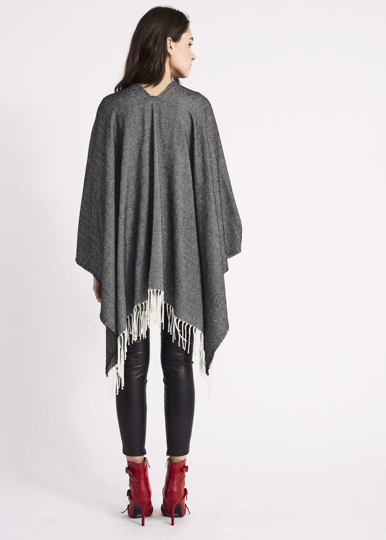 Cape with chevron pattern