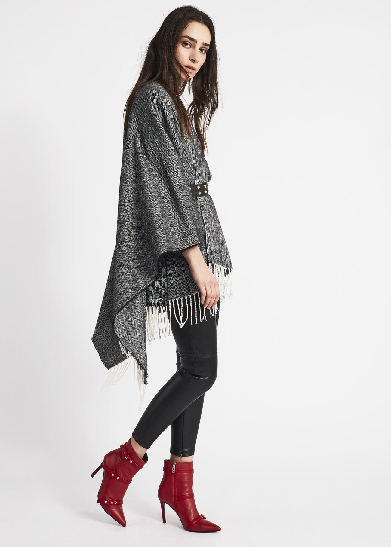 Cape with chevron pattern