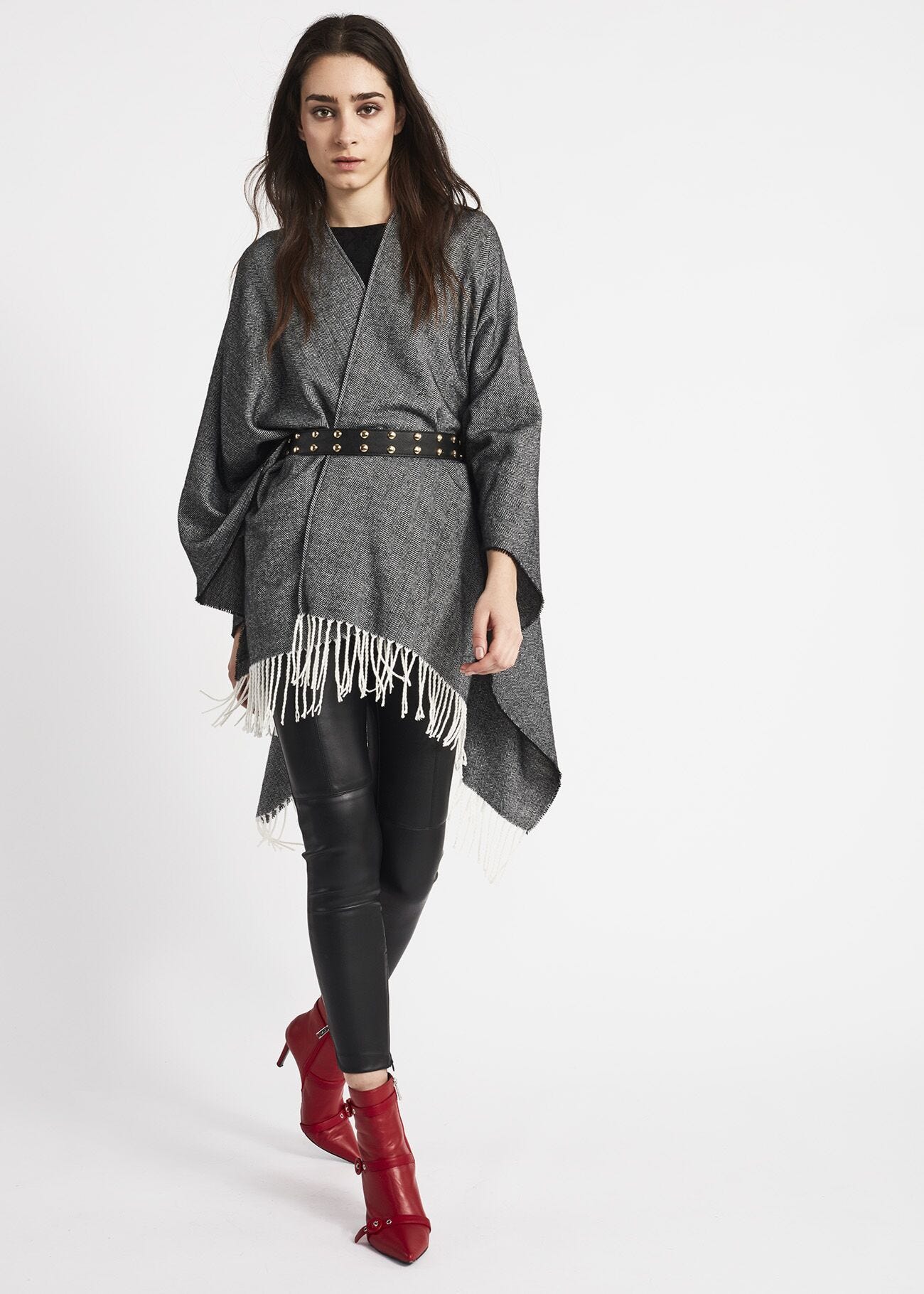 Cape with chevron pattern