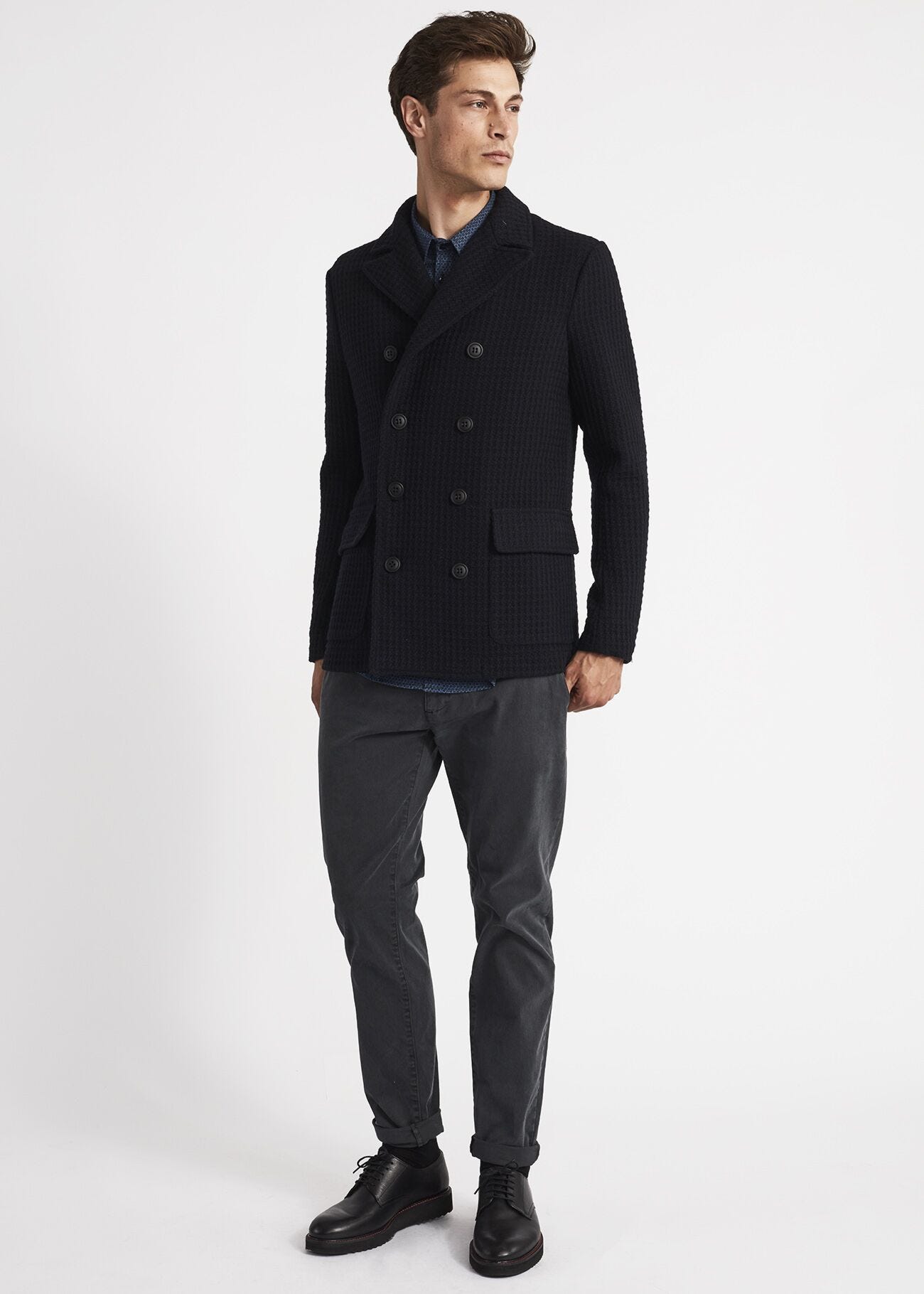 Peacoat con tasche applicate