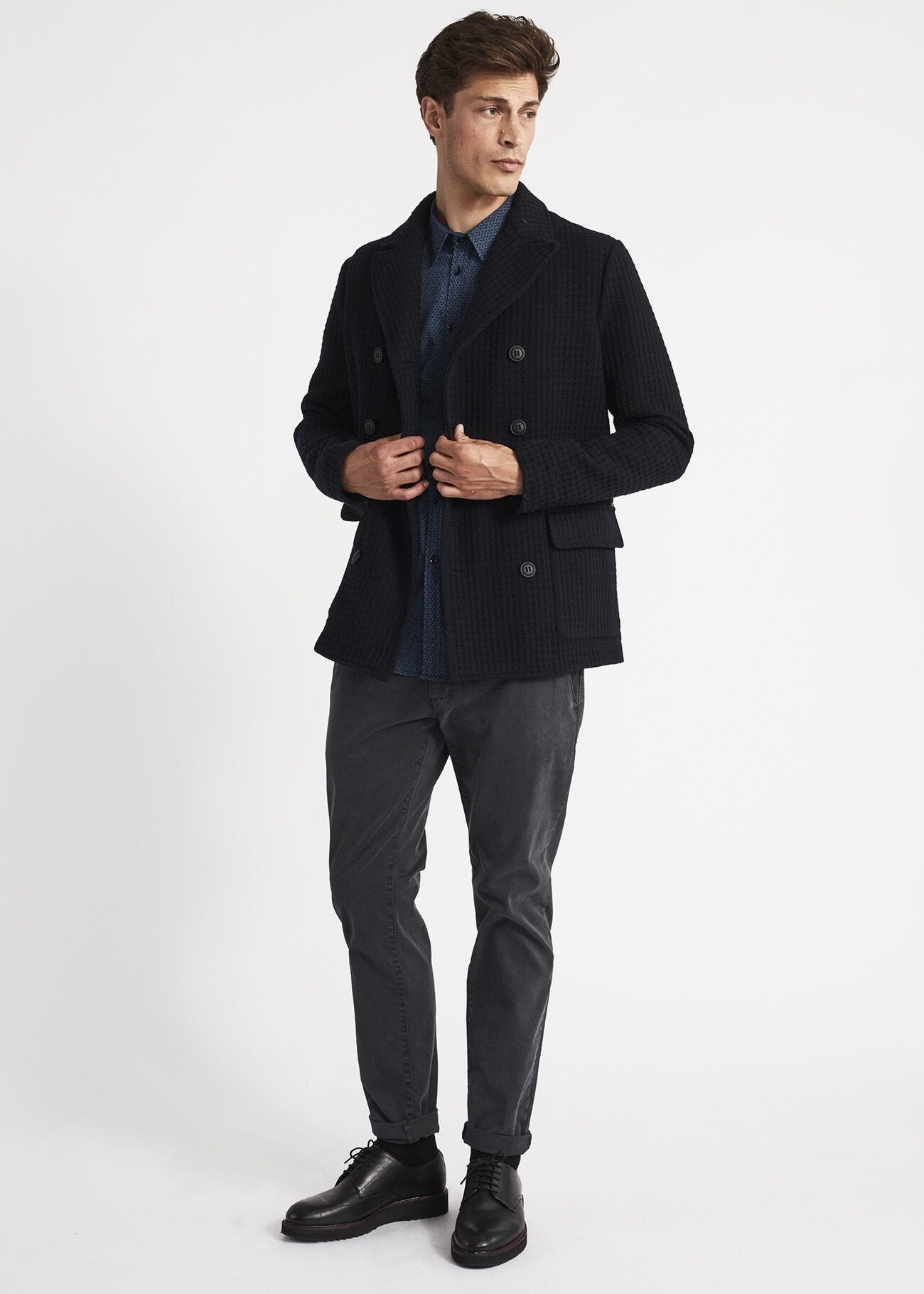 Peacoat con tasche applicate