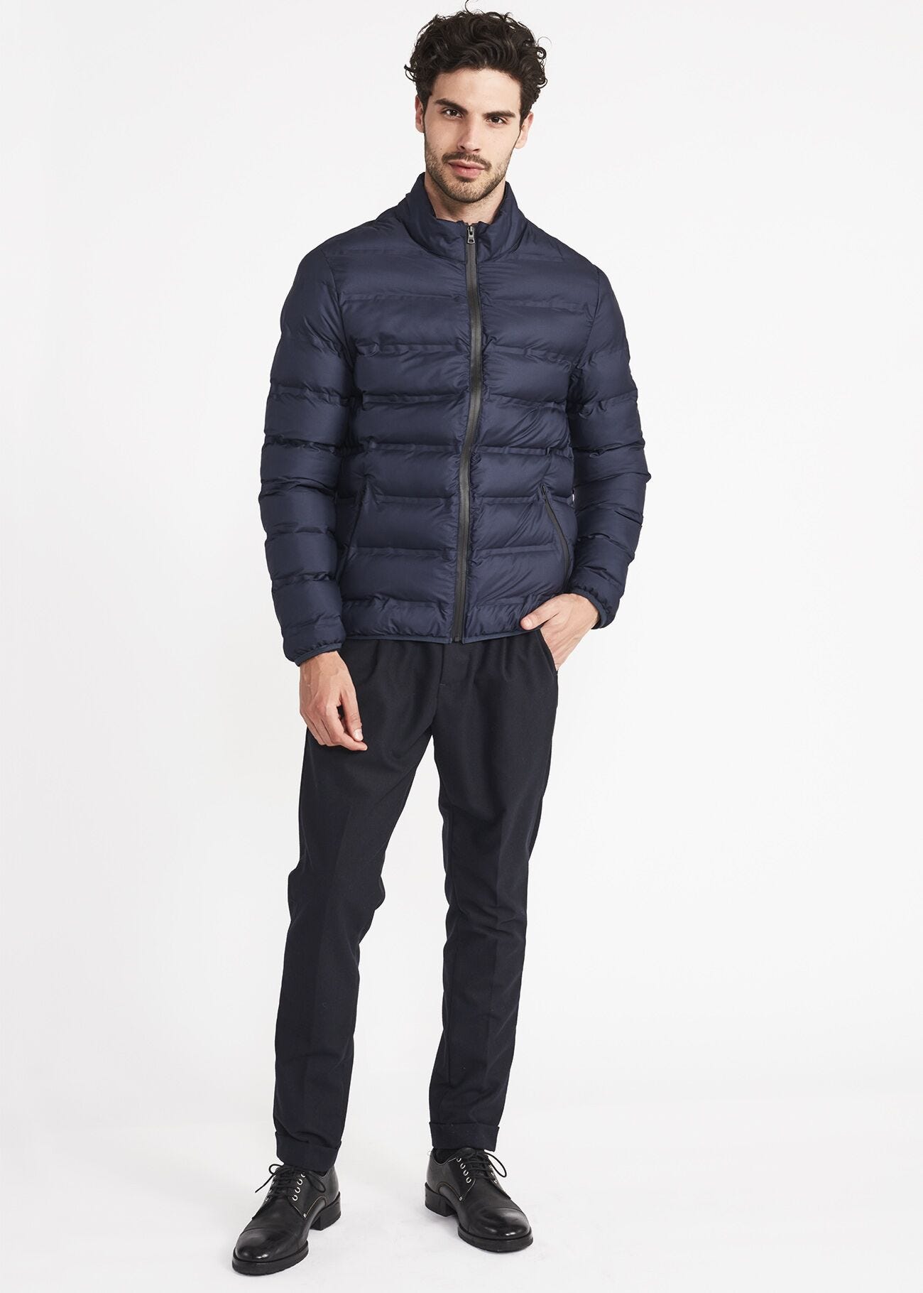Padded high neck down jacket