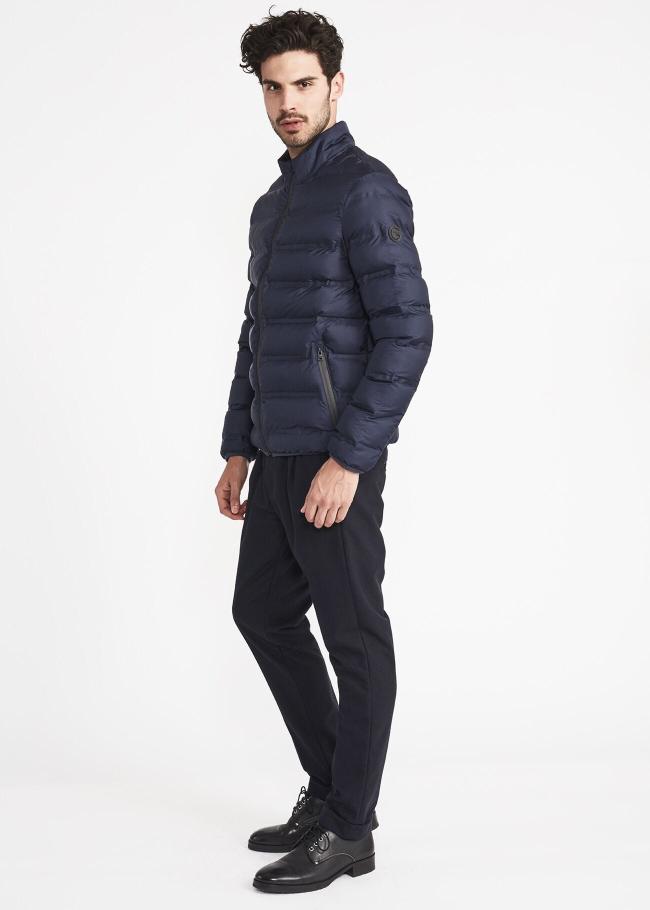 Padded high neck down jacket