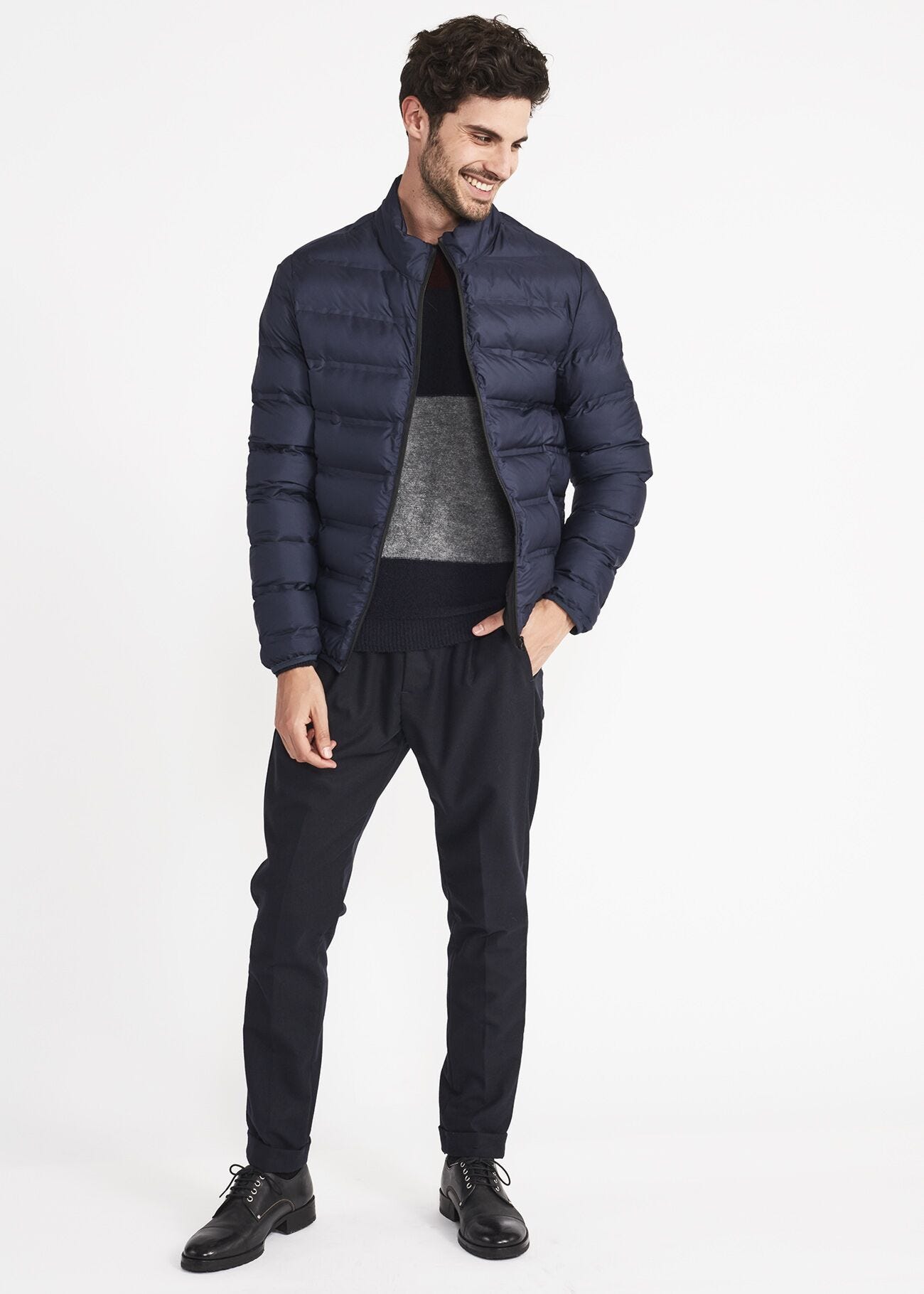 Padded high neck down jacket