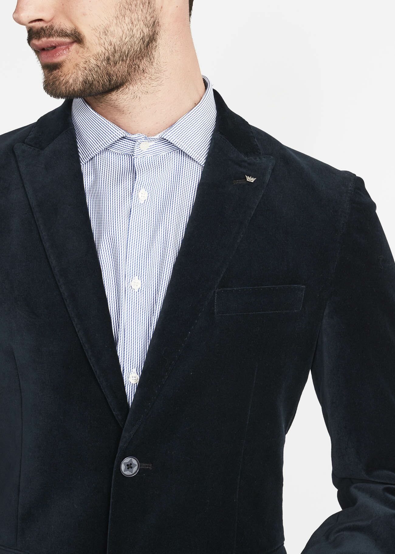 Single-breasted velvet jacket