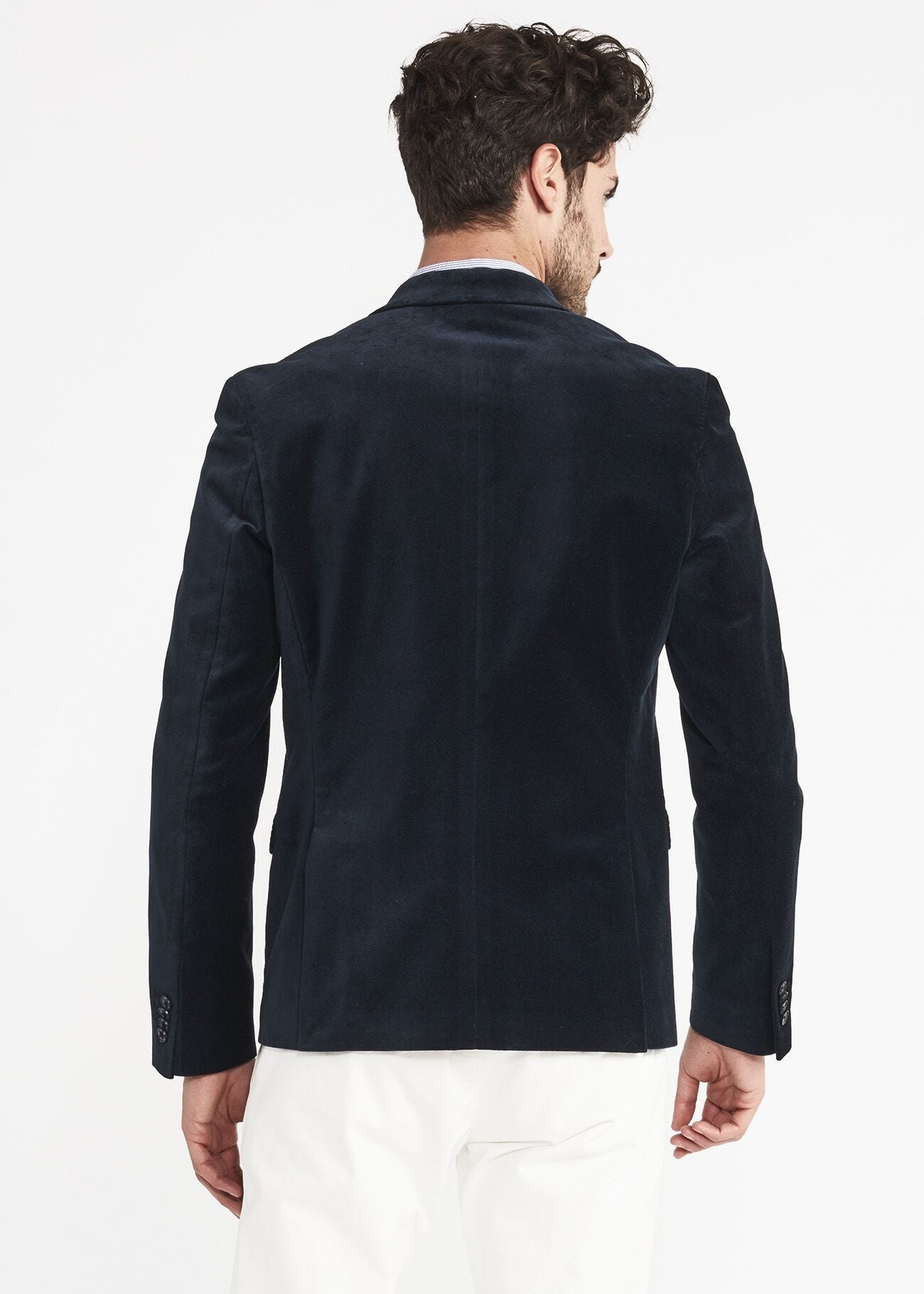Single-breasted velvet jacket