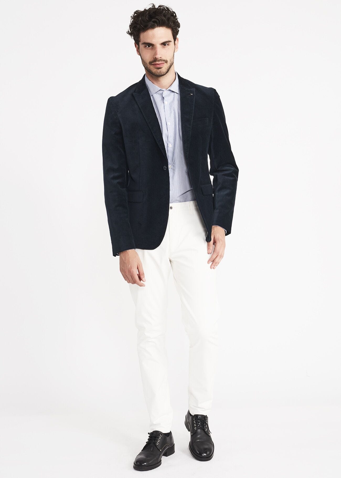 Single-breasted velvet jacket