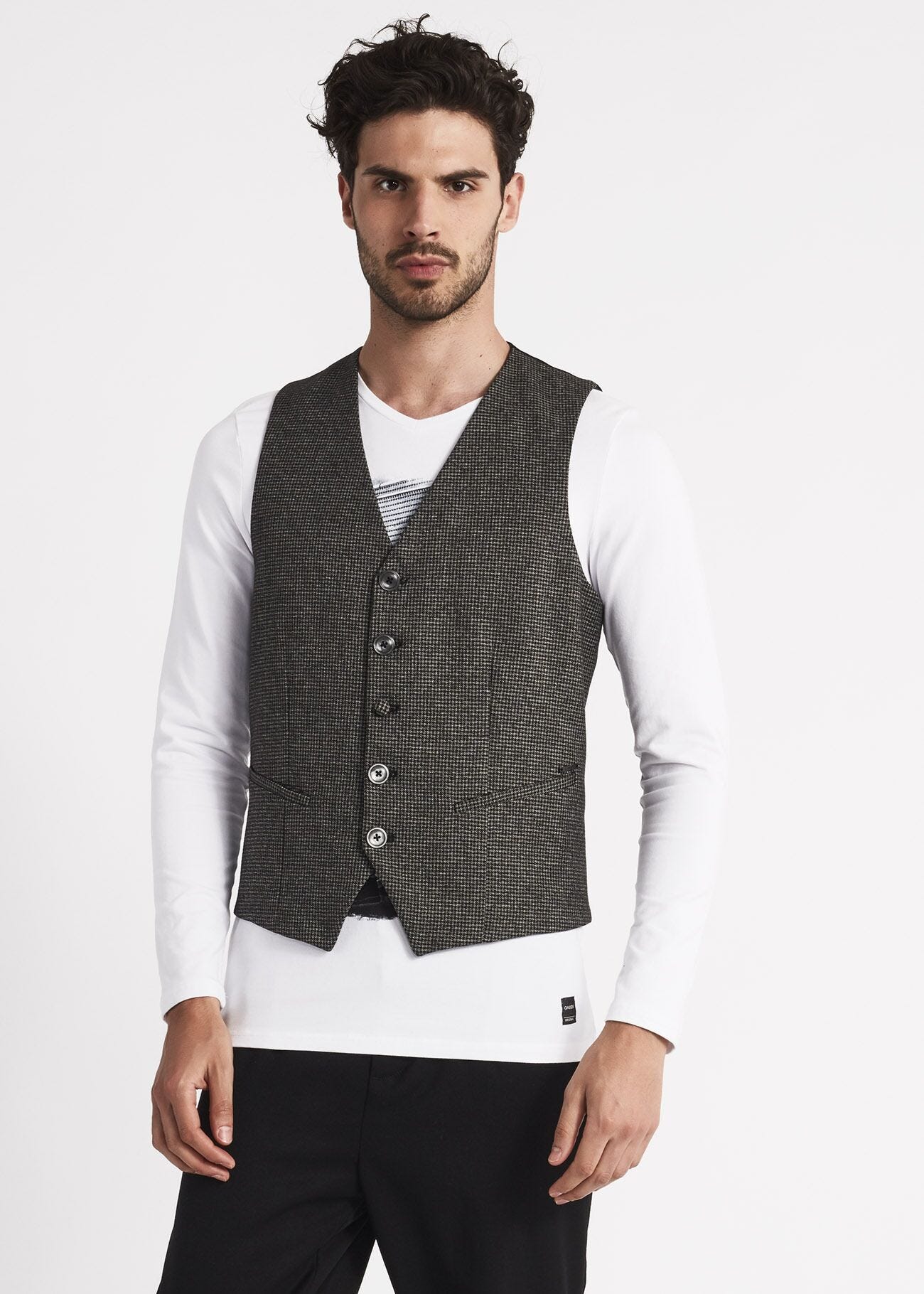 Gilet con motivo pied de poule