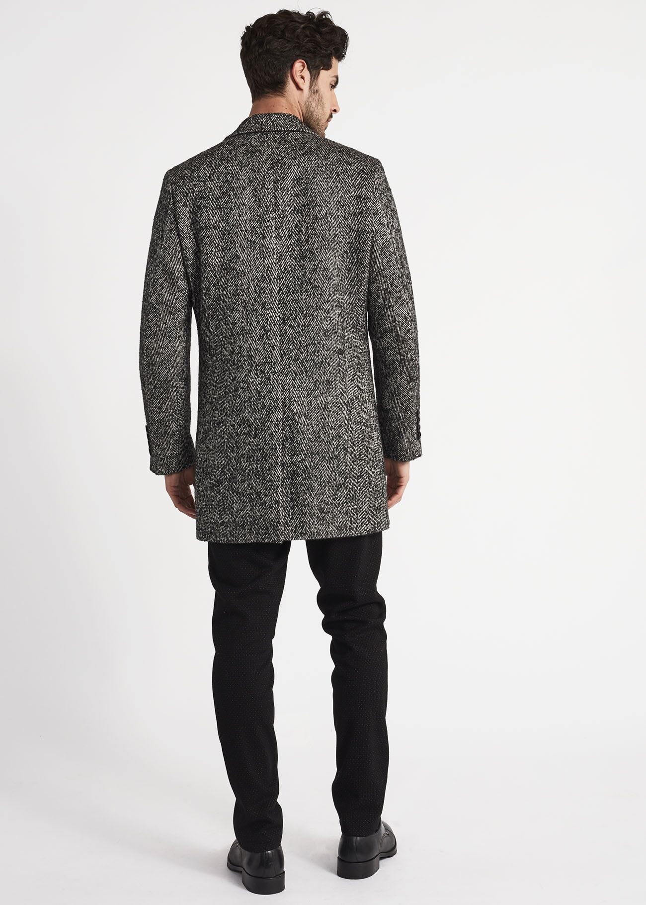 Cappotto monopetto in tweed