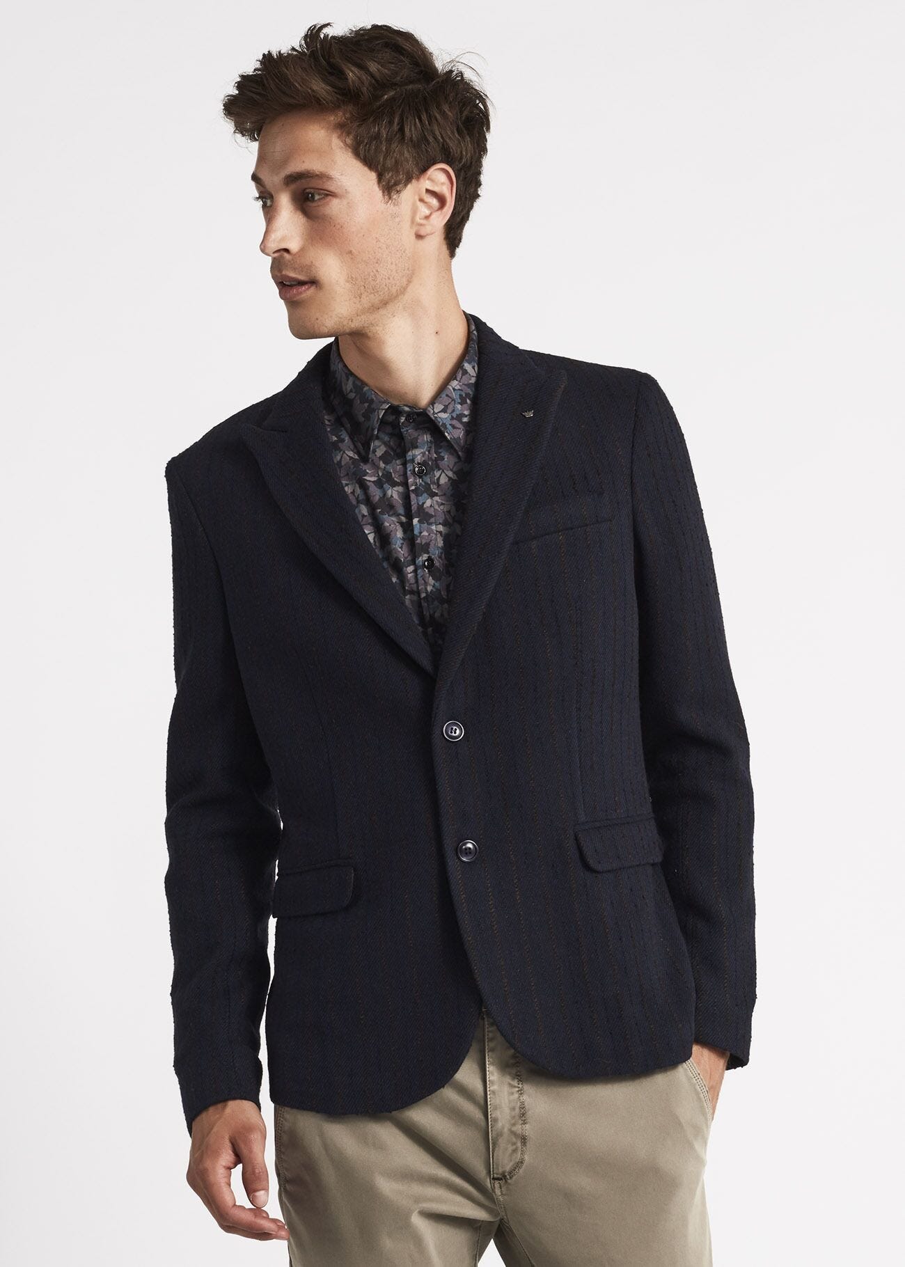 Single-breasted pinstripe jacket