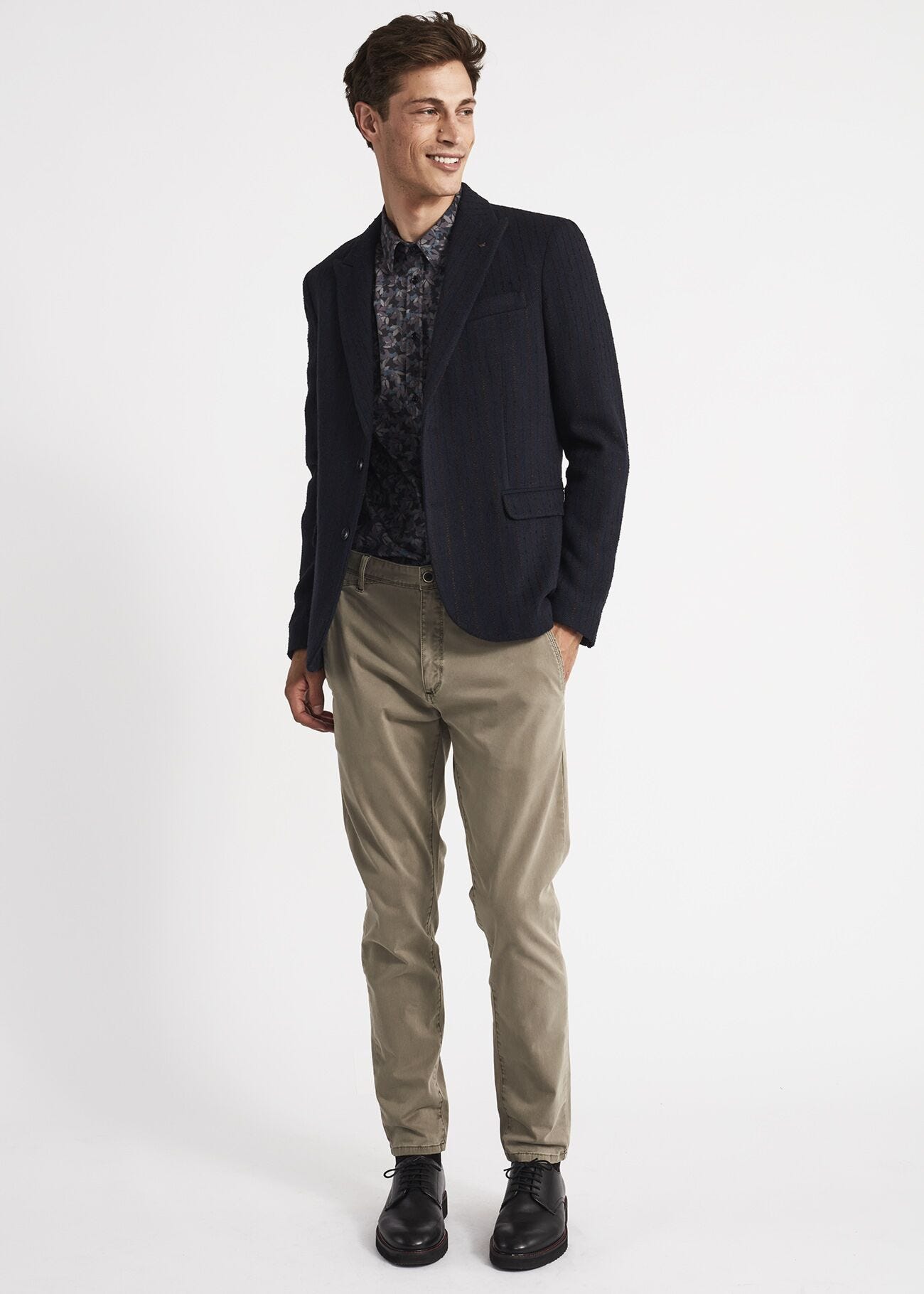Single-breasted pinstripe jacket