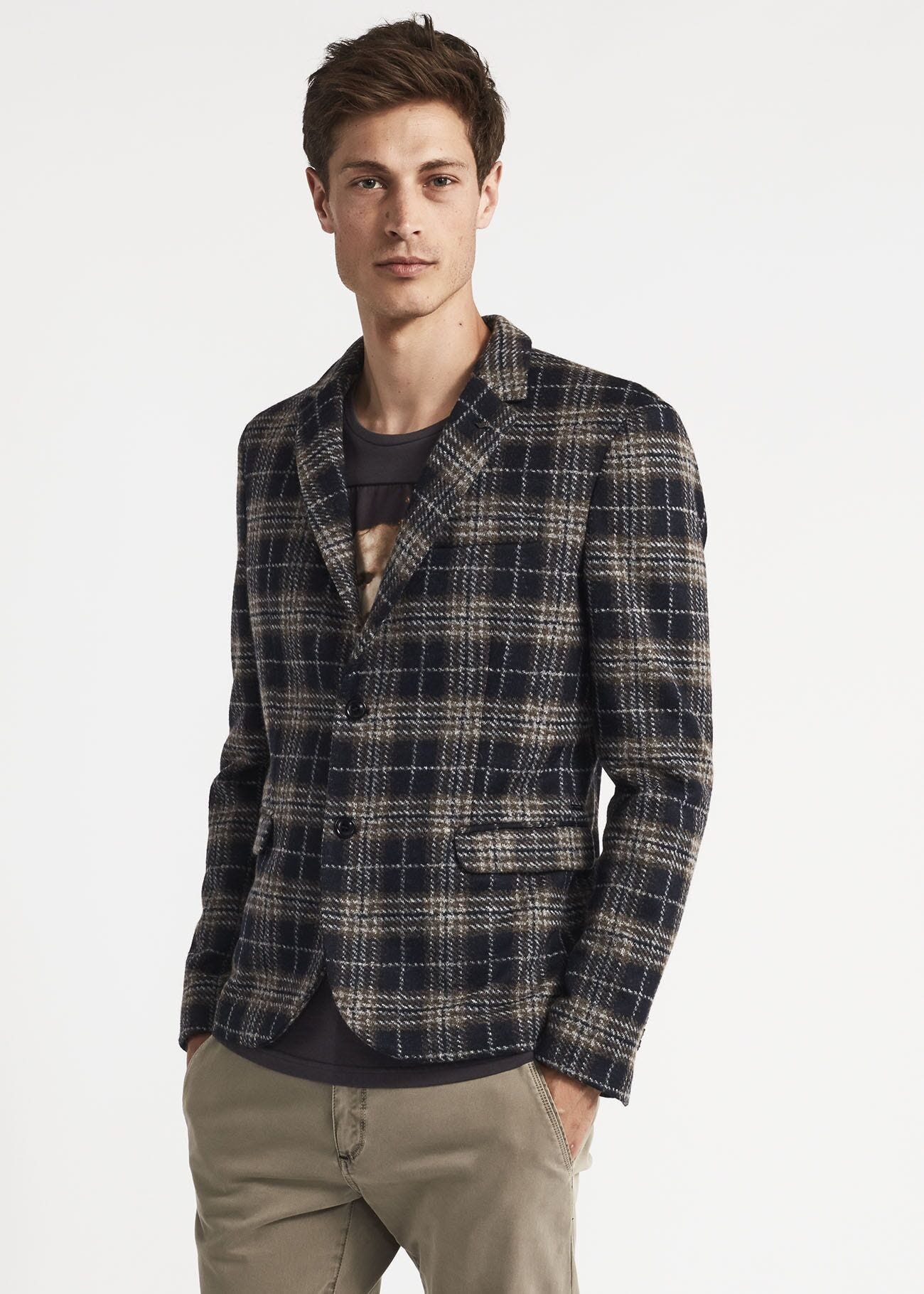 Single-breasted jacket in wool blend