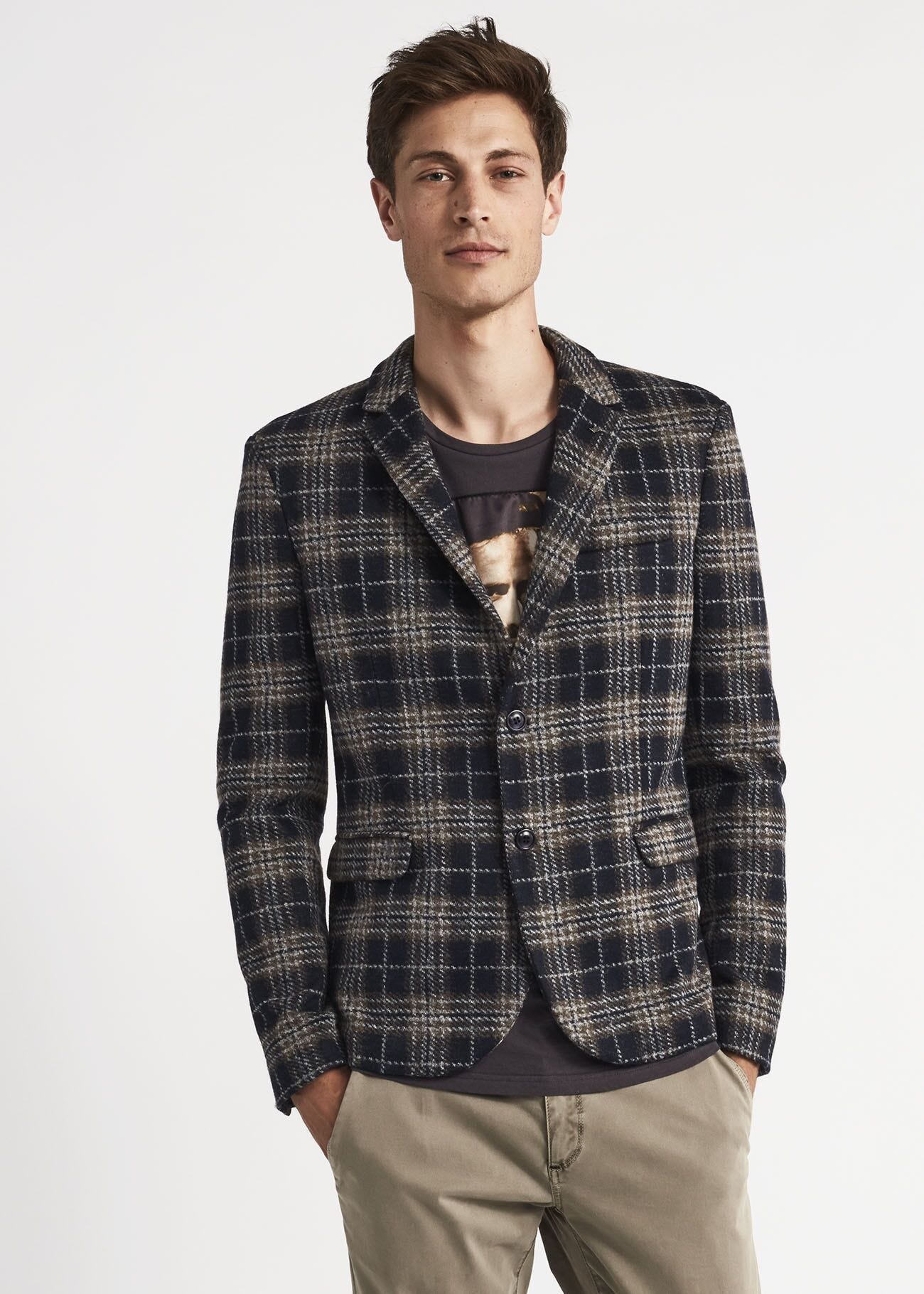 Single-breasted jacket in wool blend