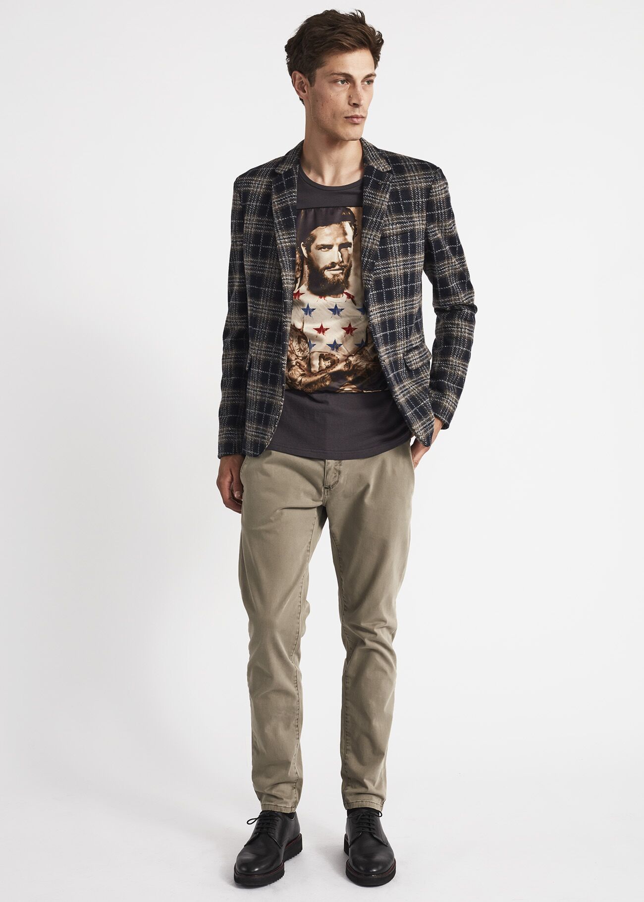 Single-breasted jacket in wool blend