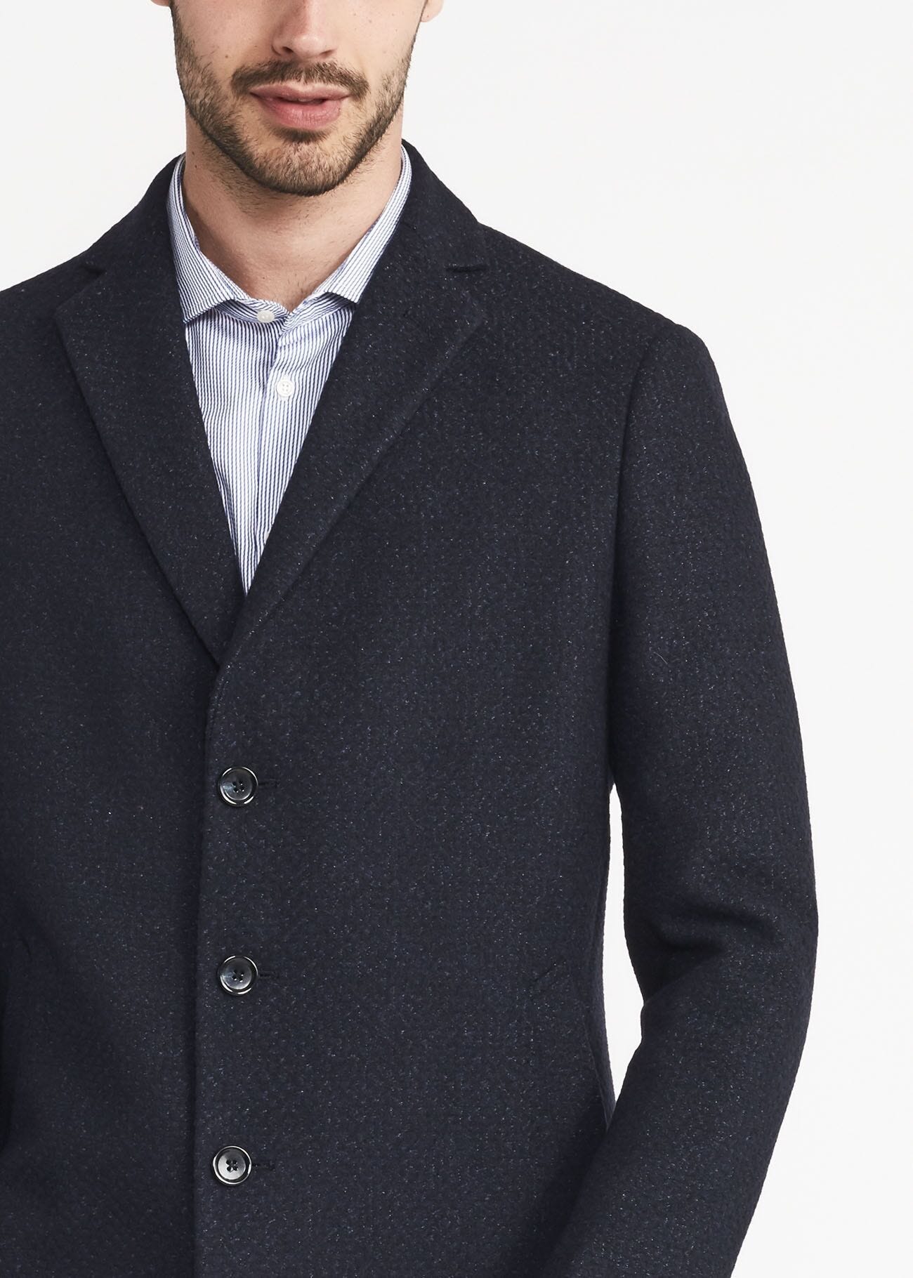 Woven wool coat