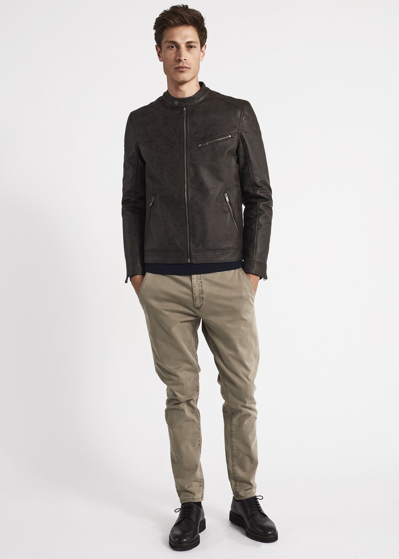 Faux leather biker jacket