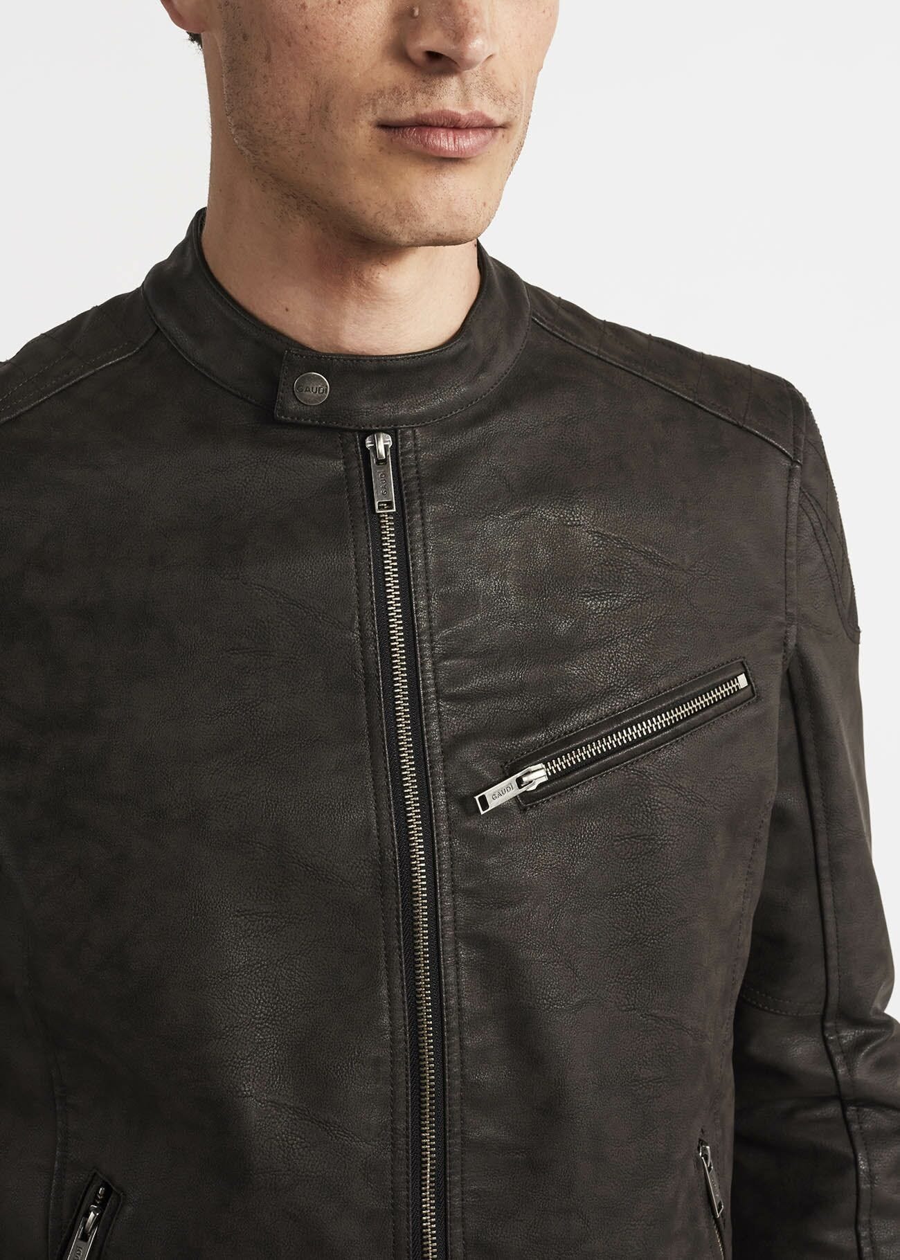 Faux leather biker jacket