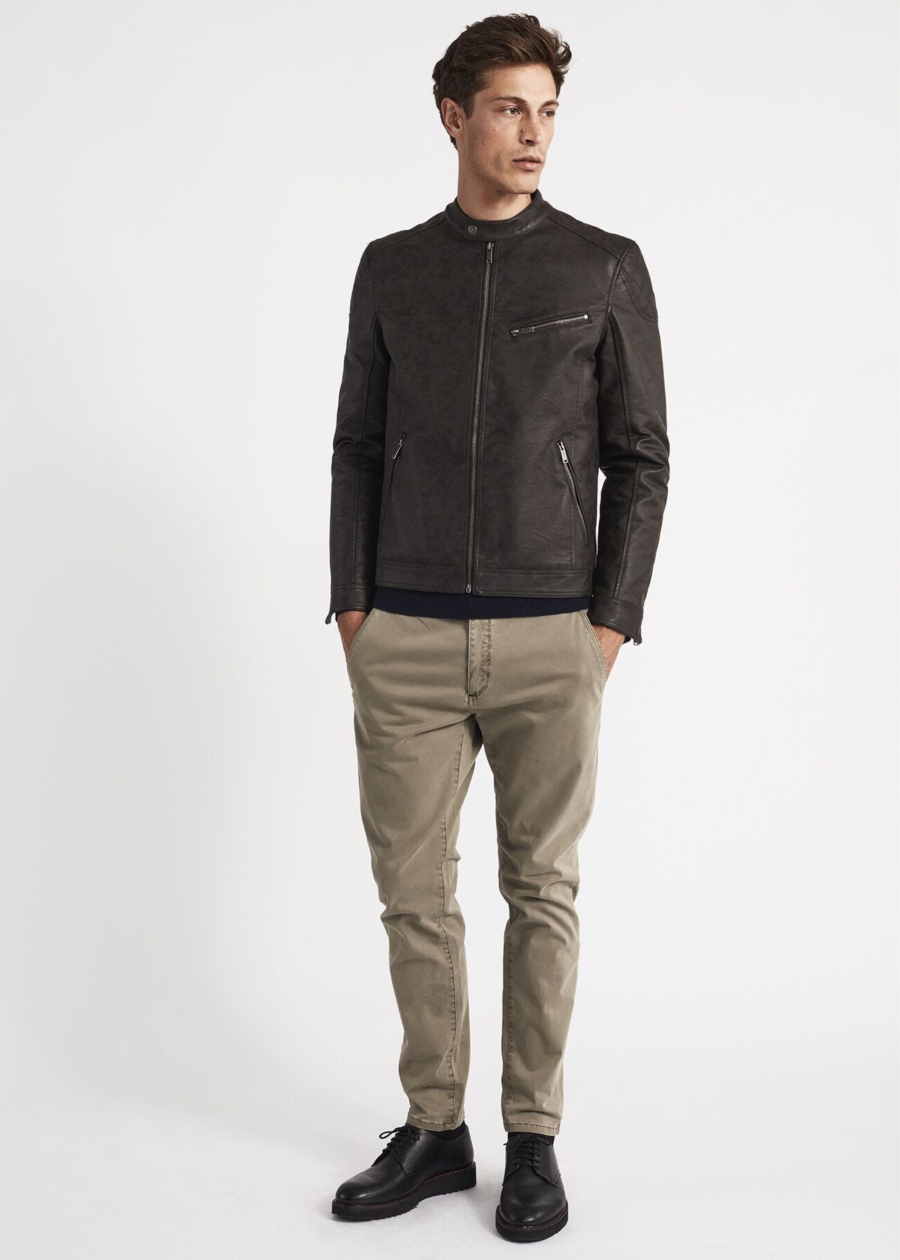 Faux leather biker jacket