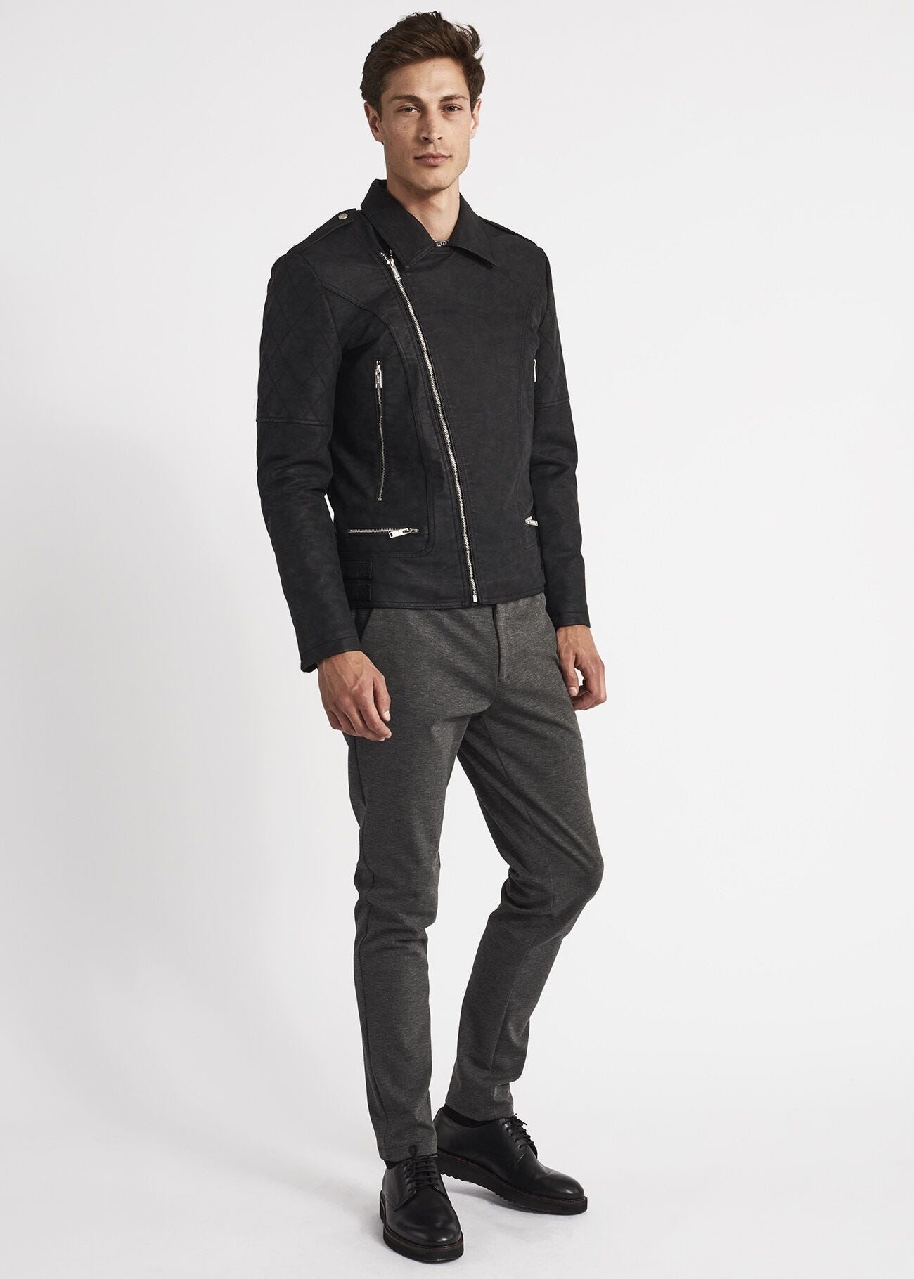 Faux leather biker jacket