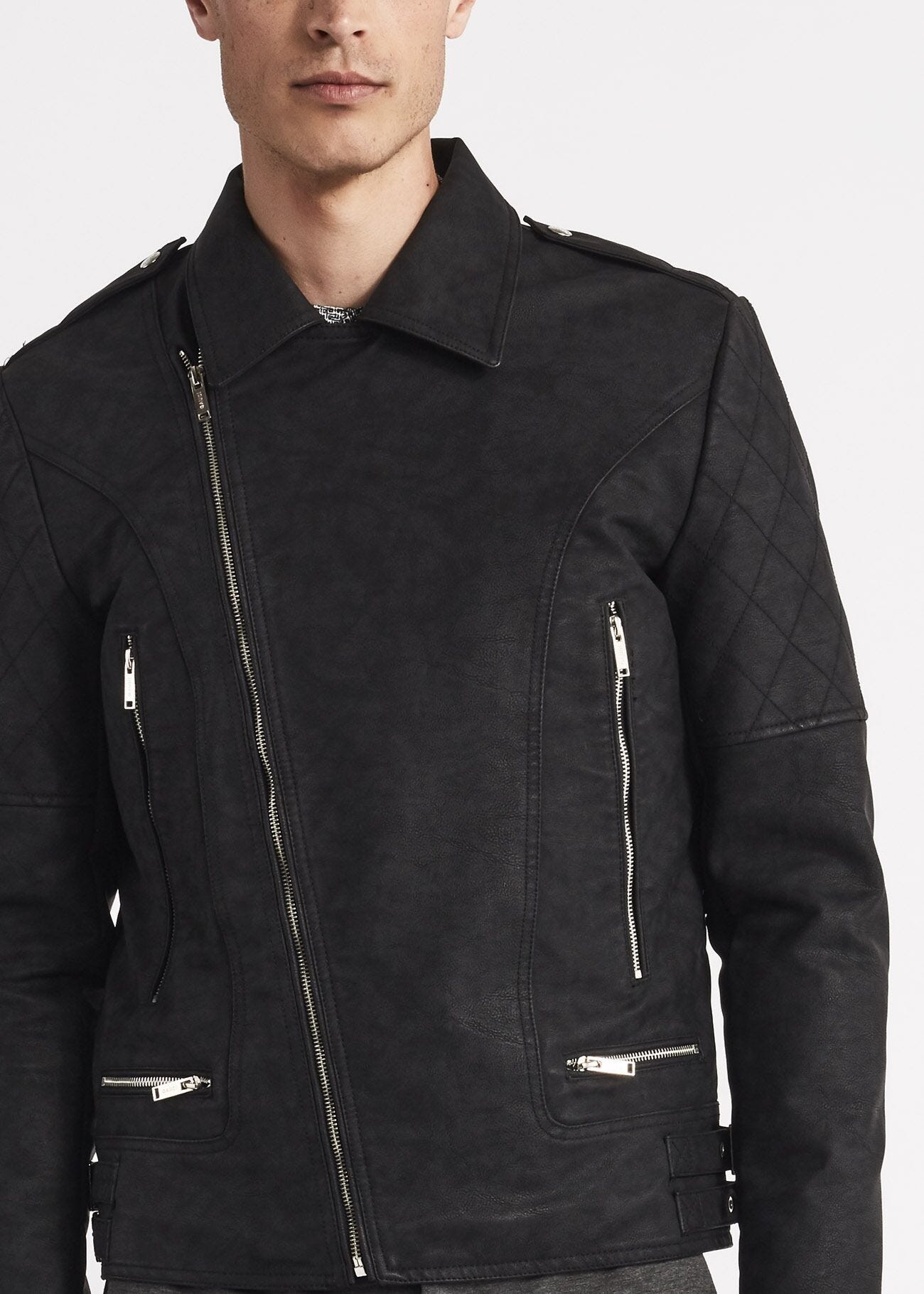 Faux leather biker jacket