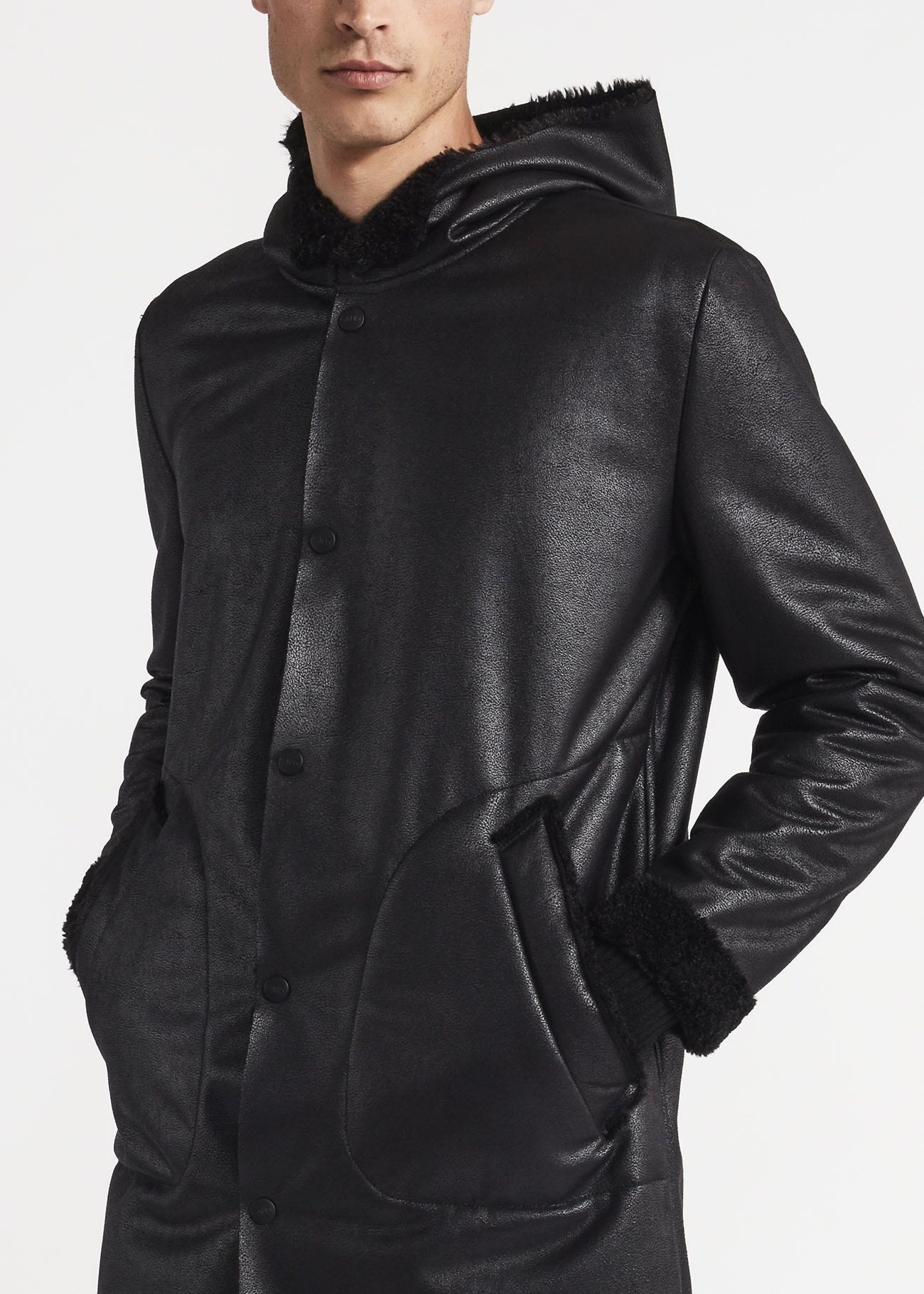 Faux sheepskin parka