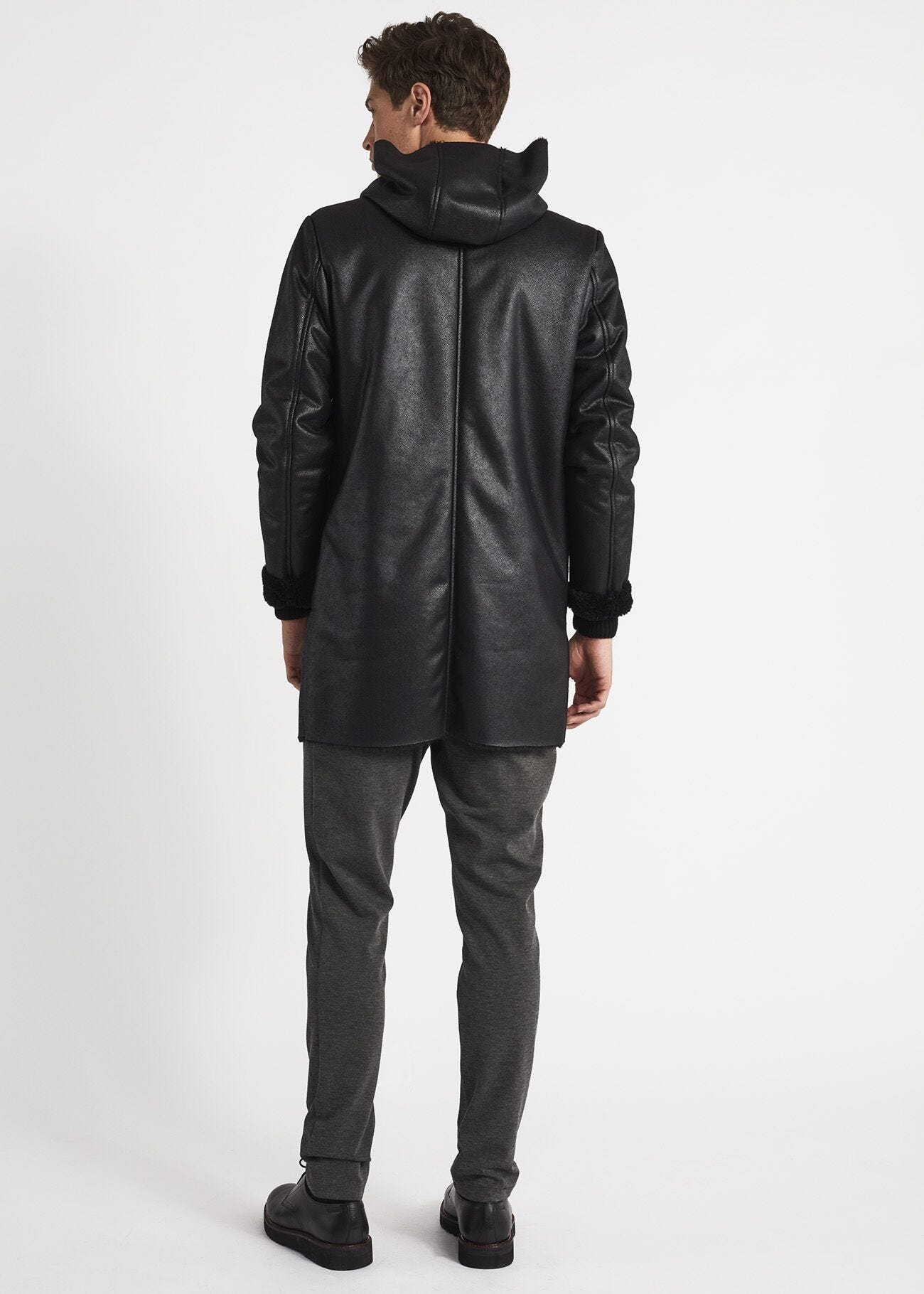 Faux sheepskin parka