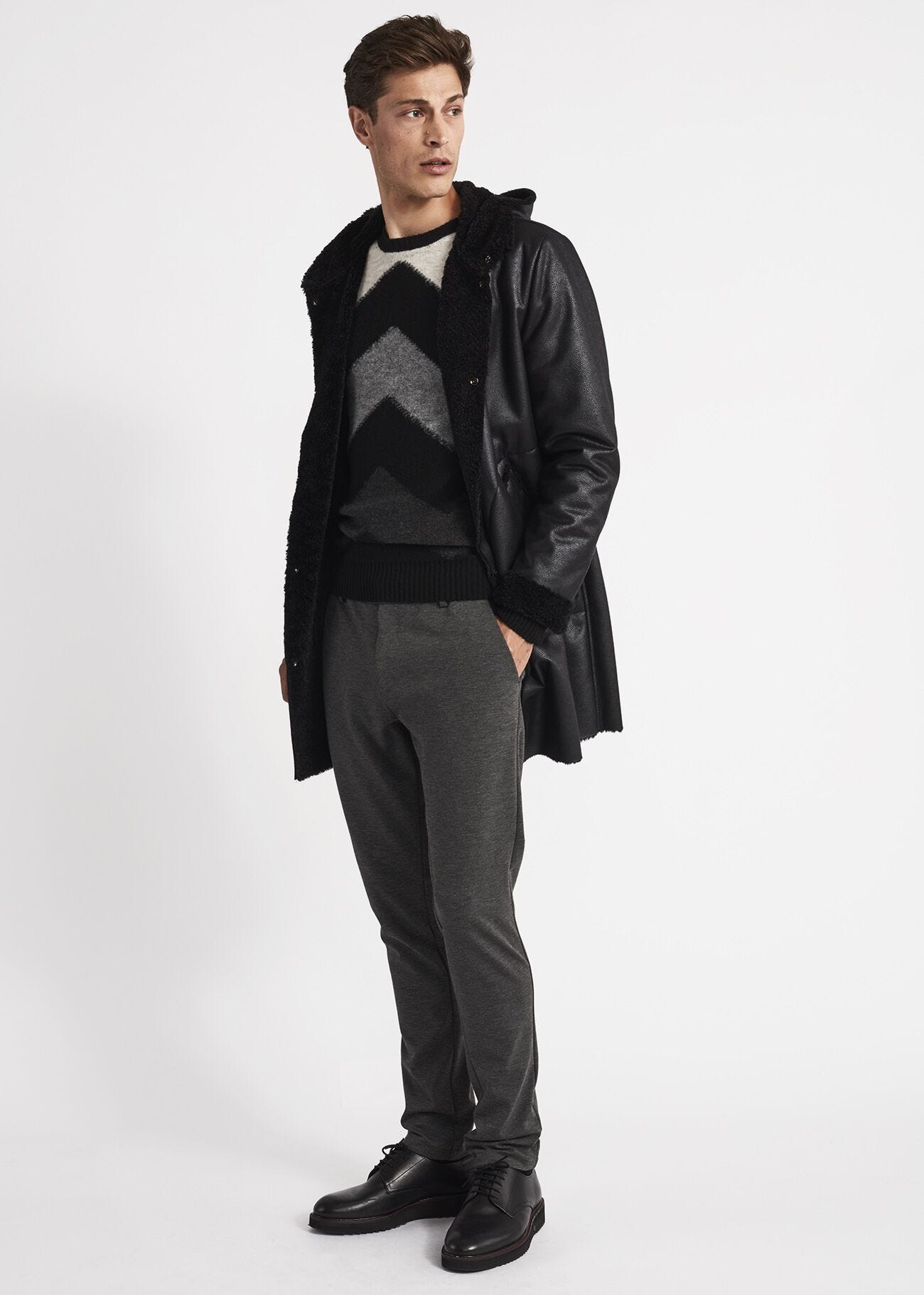 Faux sheepskin parka