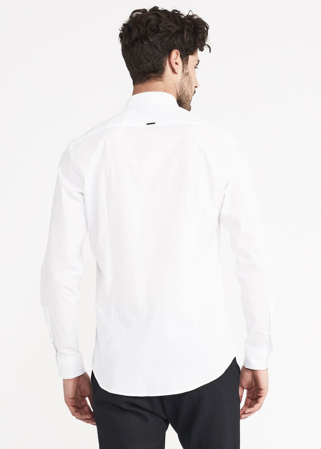 Shirt in solid colour cotton