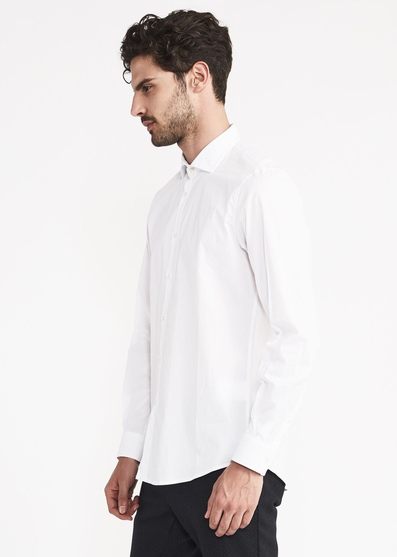 Shirt in solid colour cotton