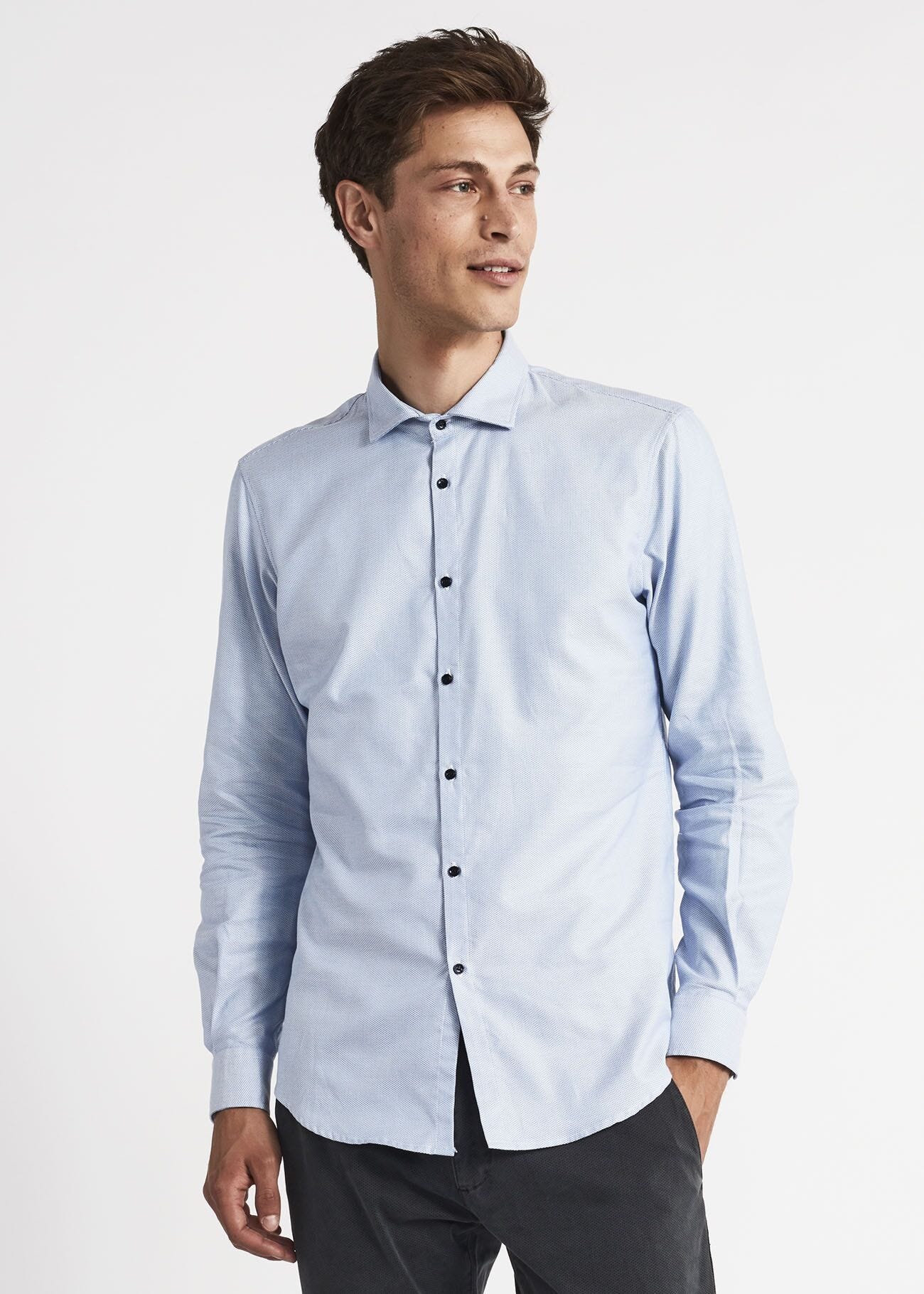 Camicia in cotone tinto in filo