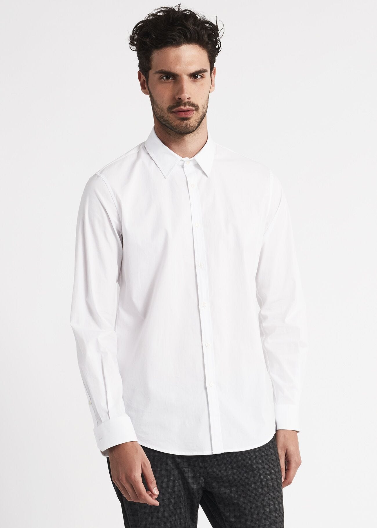 White cotton blend shirt