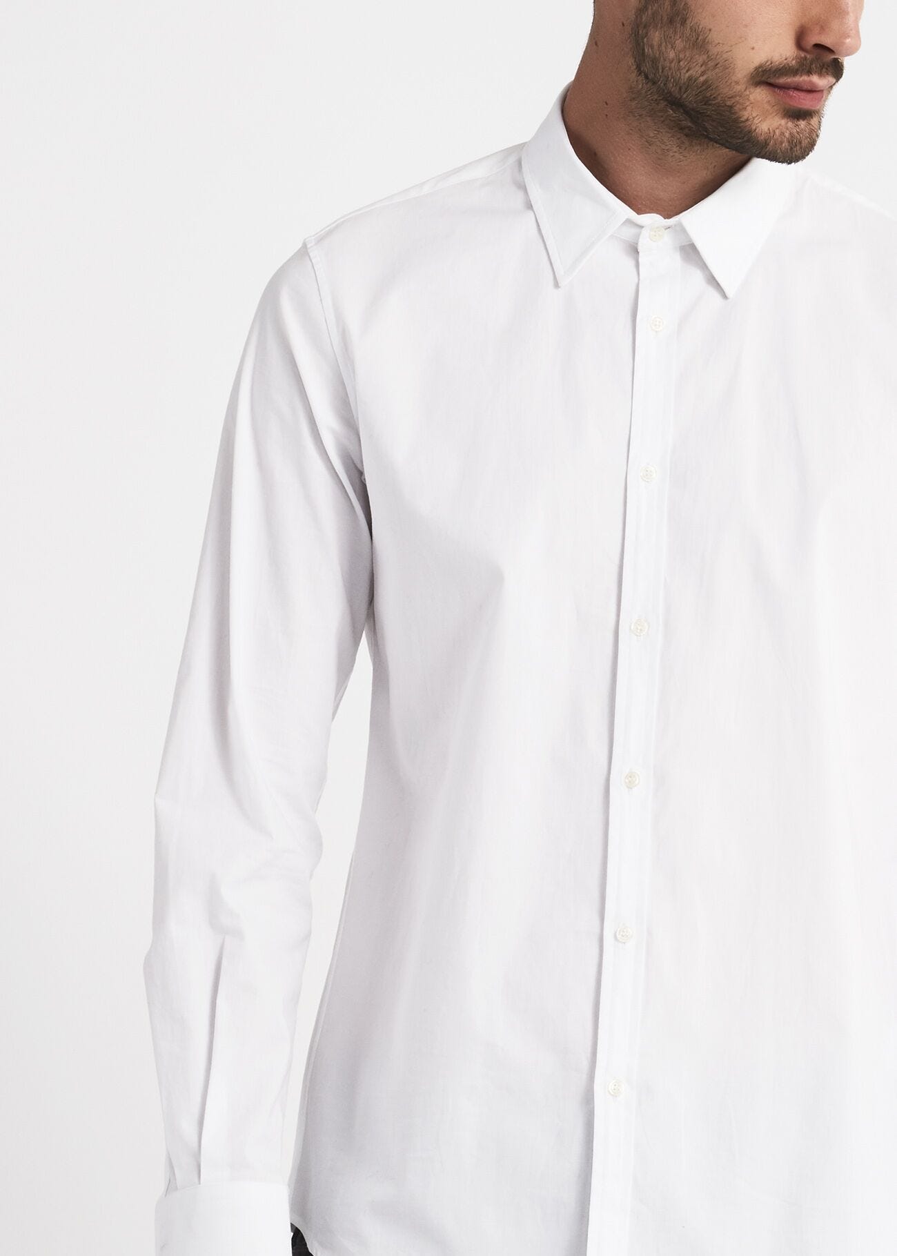 White cotton blend shirt