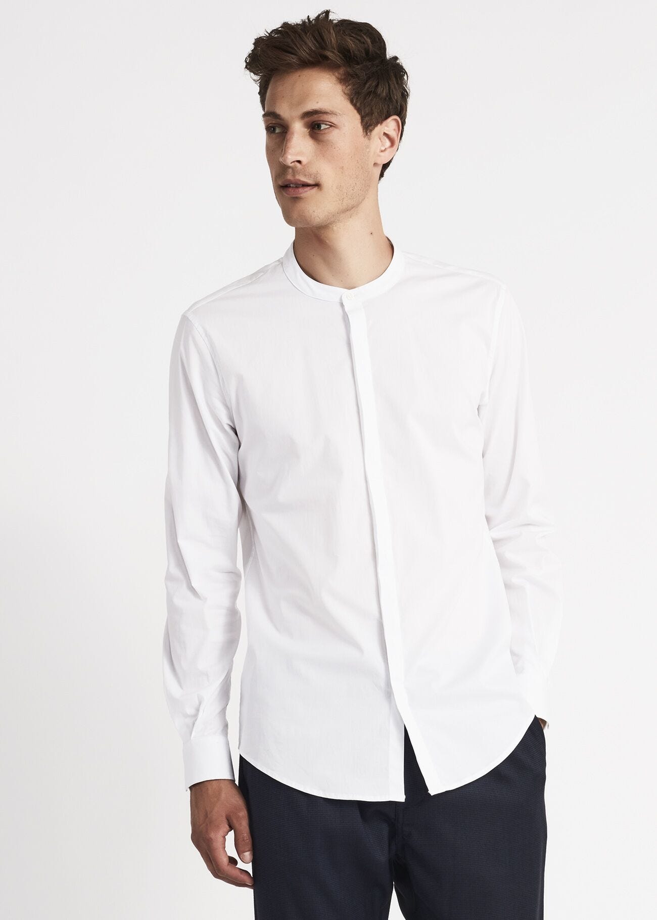 White shirt with Mandarin collar